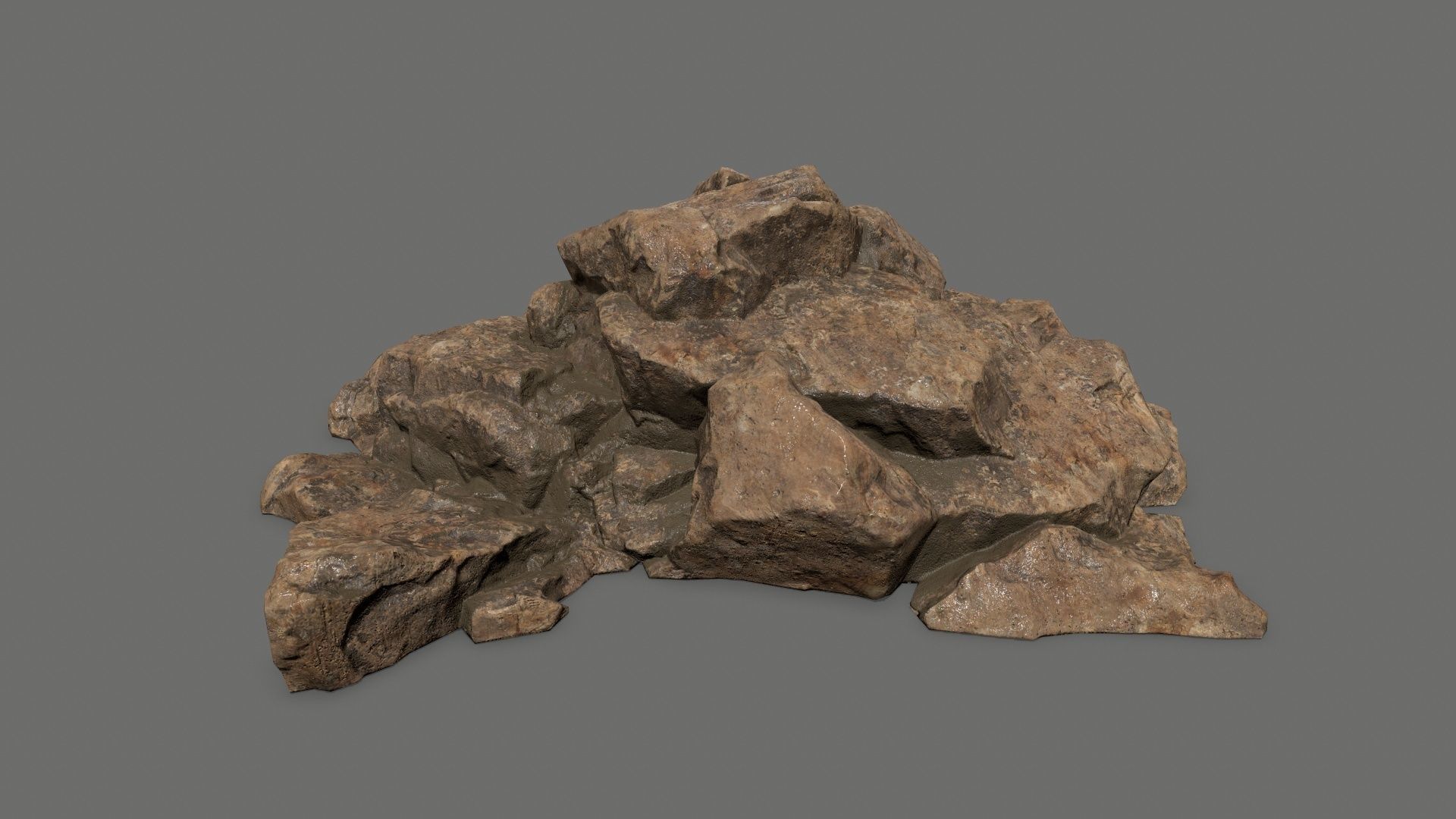 desert rock Low-poly 3D model_23