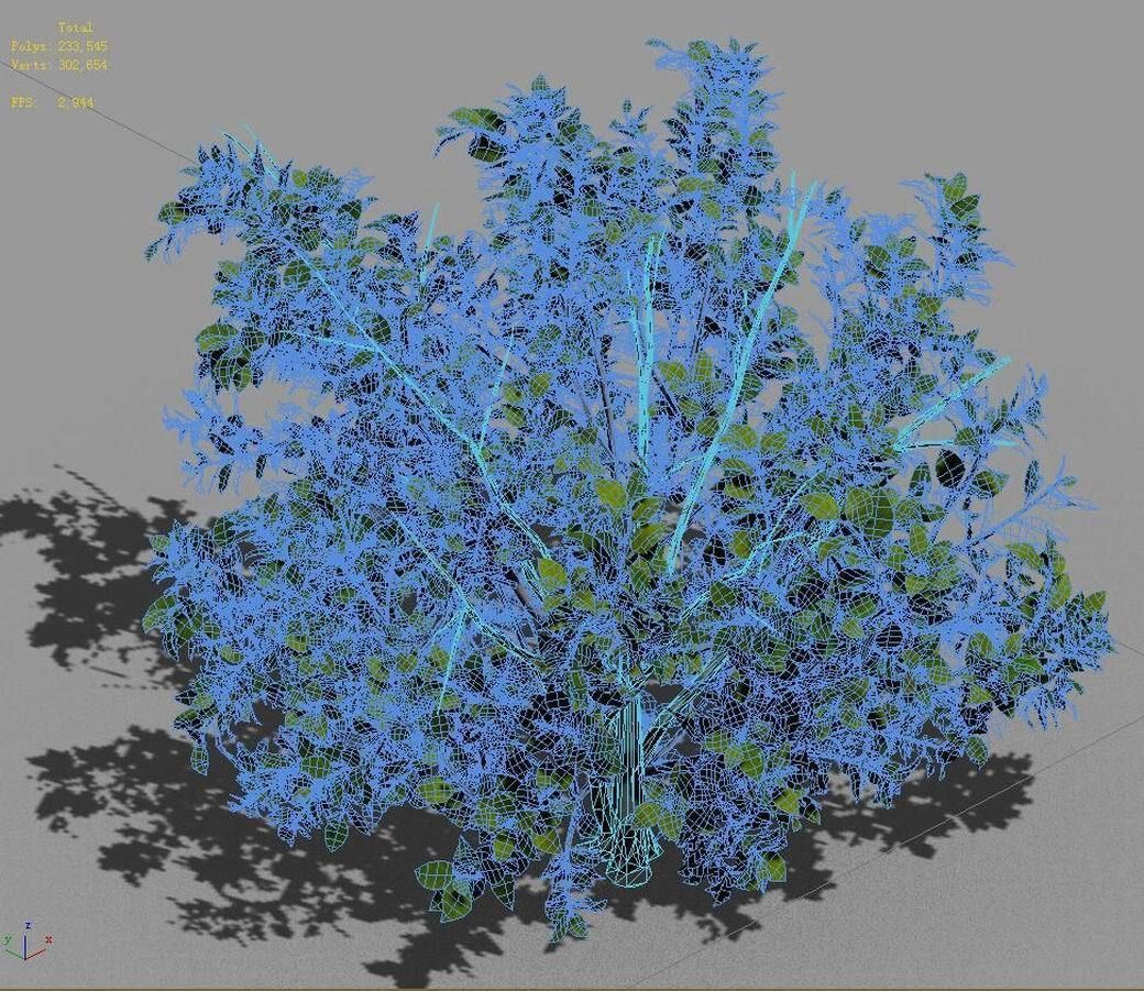 Journey to the West - shrubs 01 3D model_1
