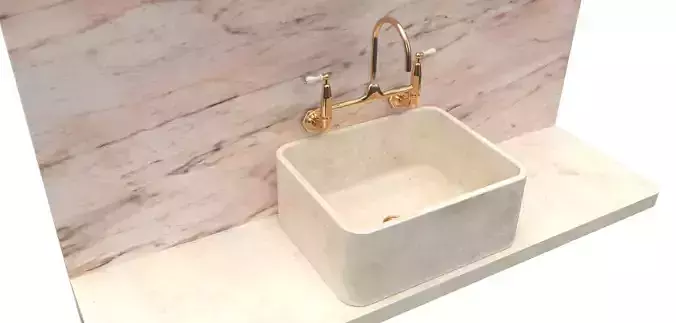 Vintage Sink With taps Free low-poly 3D model