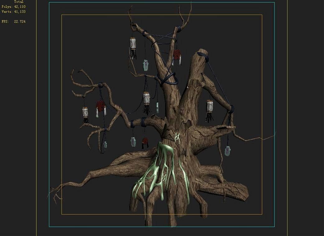 Koike town - Lanruo Temple - dead trees 3D model_3