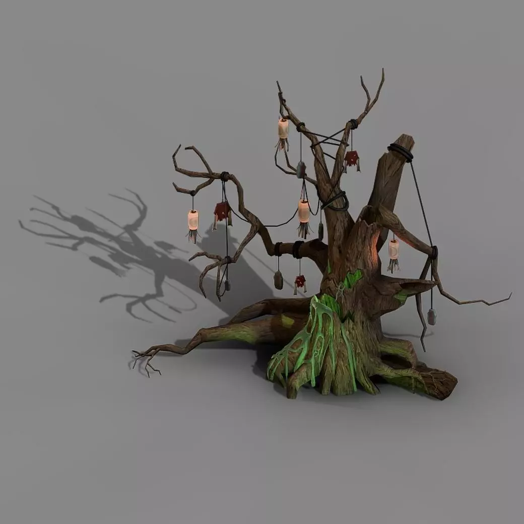 Koike town - Lanruo Temple - dead trees 3D model_0