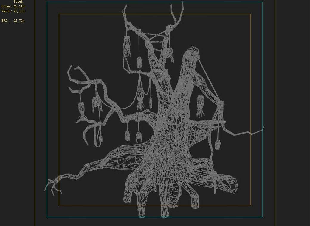 Koike town - Lanruo Temple - dead trees 3D model_2