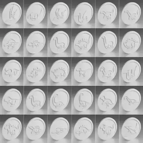 Dinosaur coins 3D print model