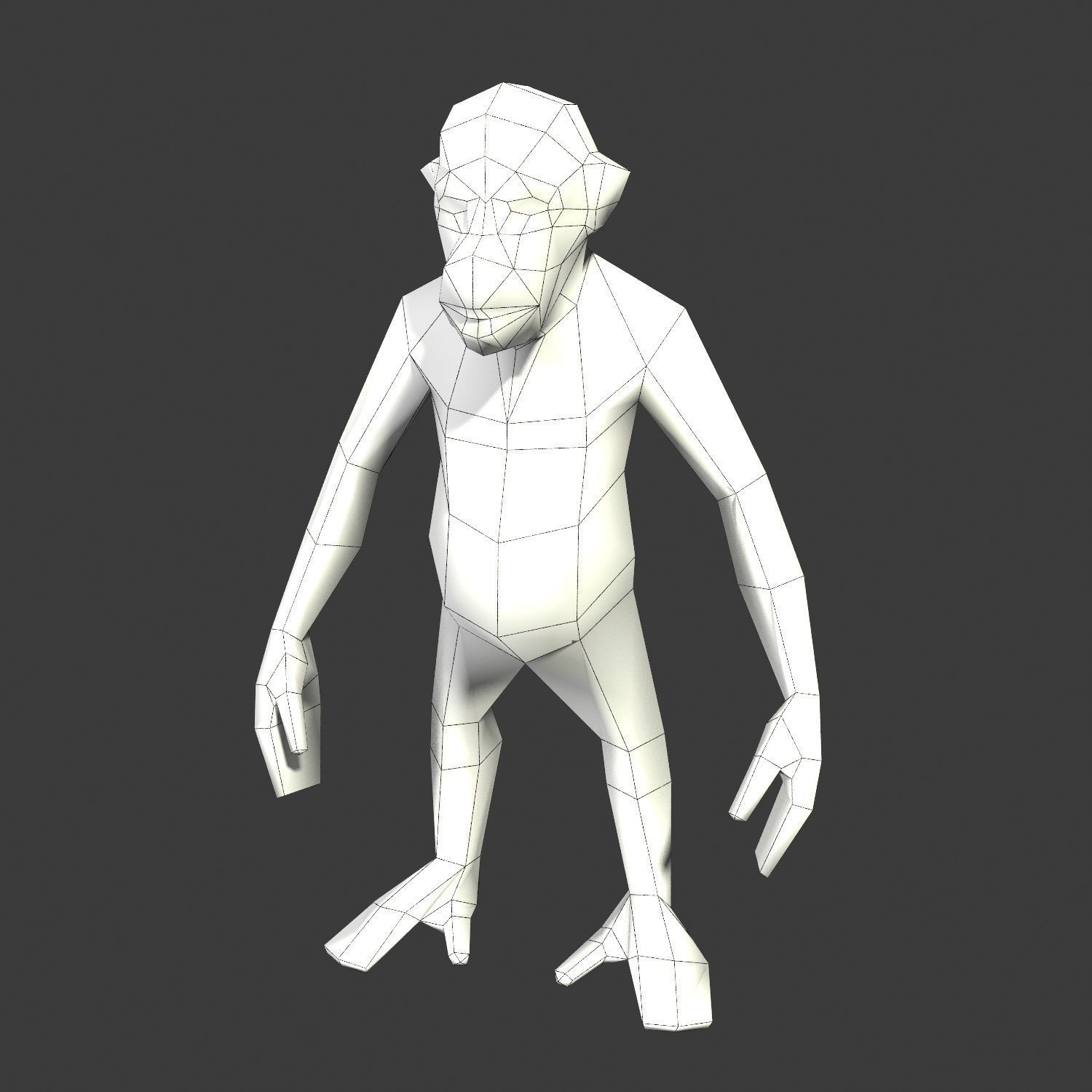 Chimpance chimpanzee Low-poly 3D model_3