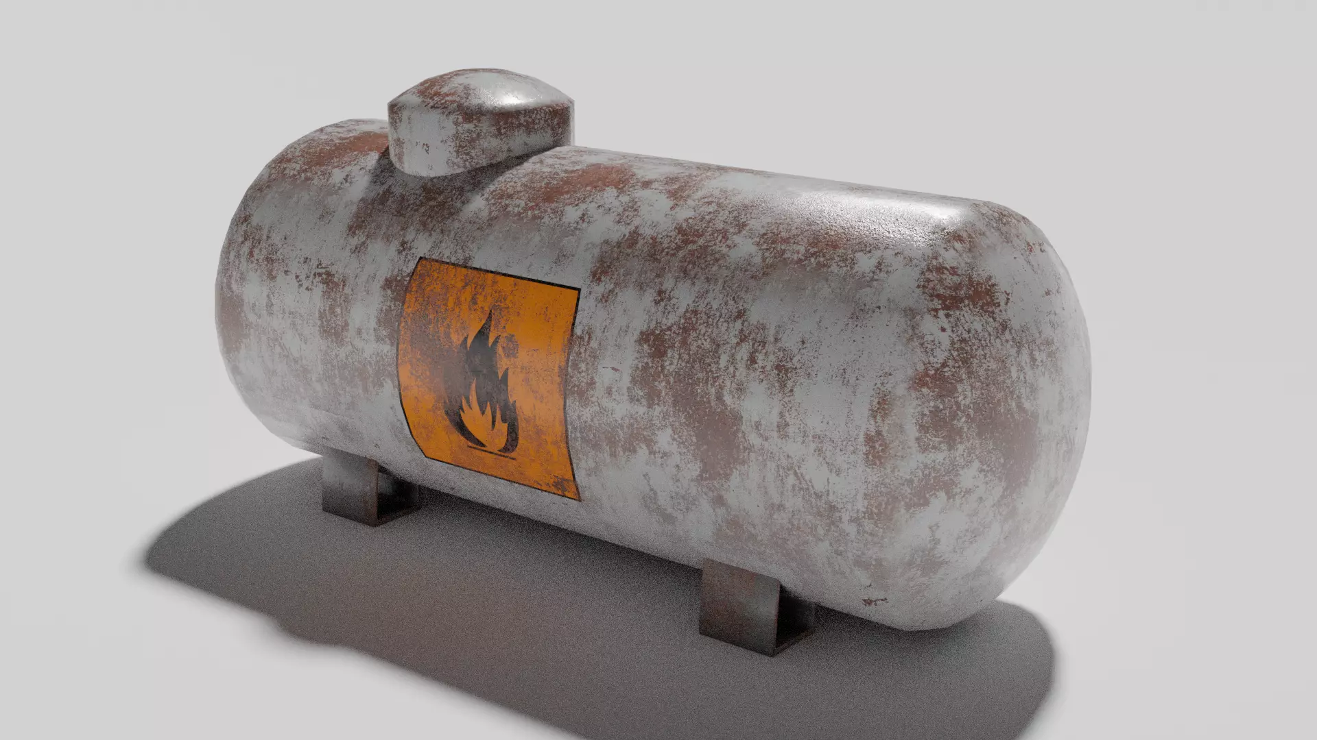 Rusty Old Gas Tank Free low-poly 3D model