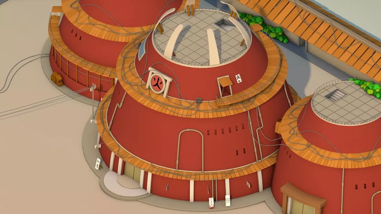 Hokage Building - Naruto by DSZarts Low-poly 3D model_0