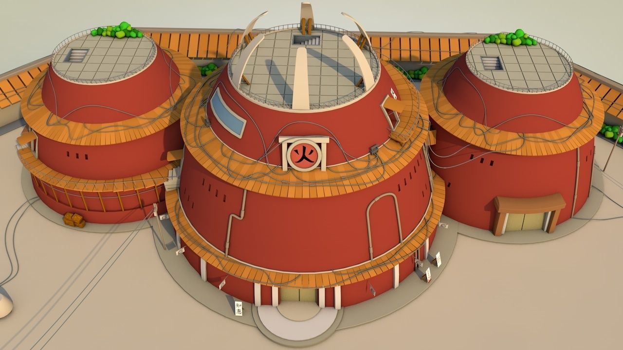 Hokage Building - Naruto by DSZarts Low-poly 3D model_5