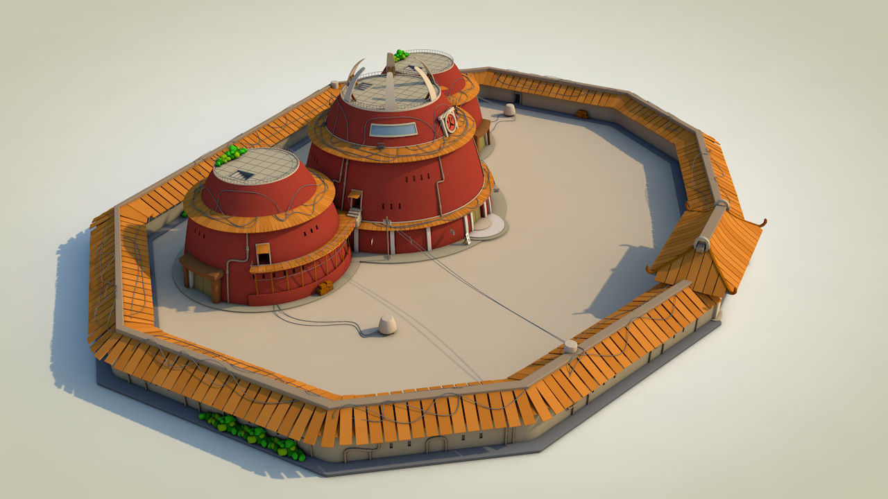Hokage Building - Naruto by DSZarts Low-poly 3D model_6