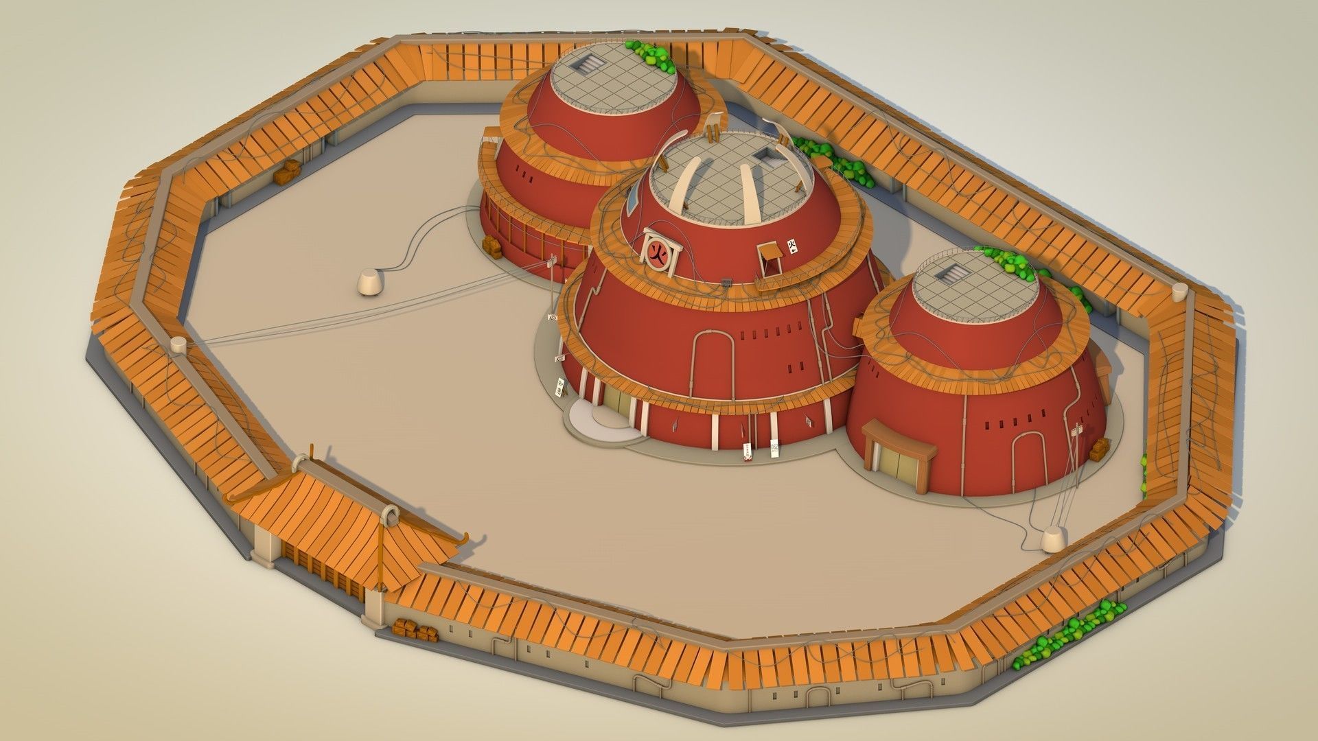 Hokage Building - Naruto by DSZarts Low-poly 3D model_3