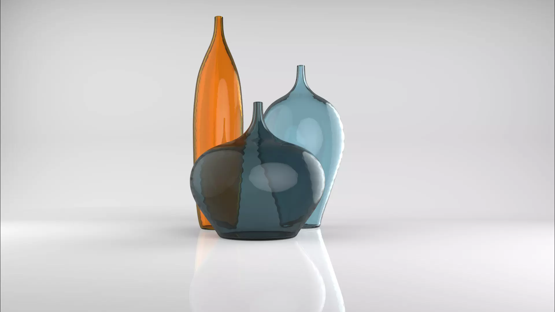 Set of vases Low-poly 3D model_0