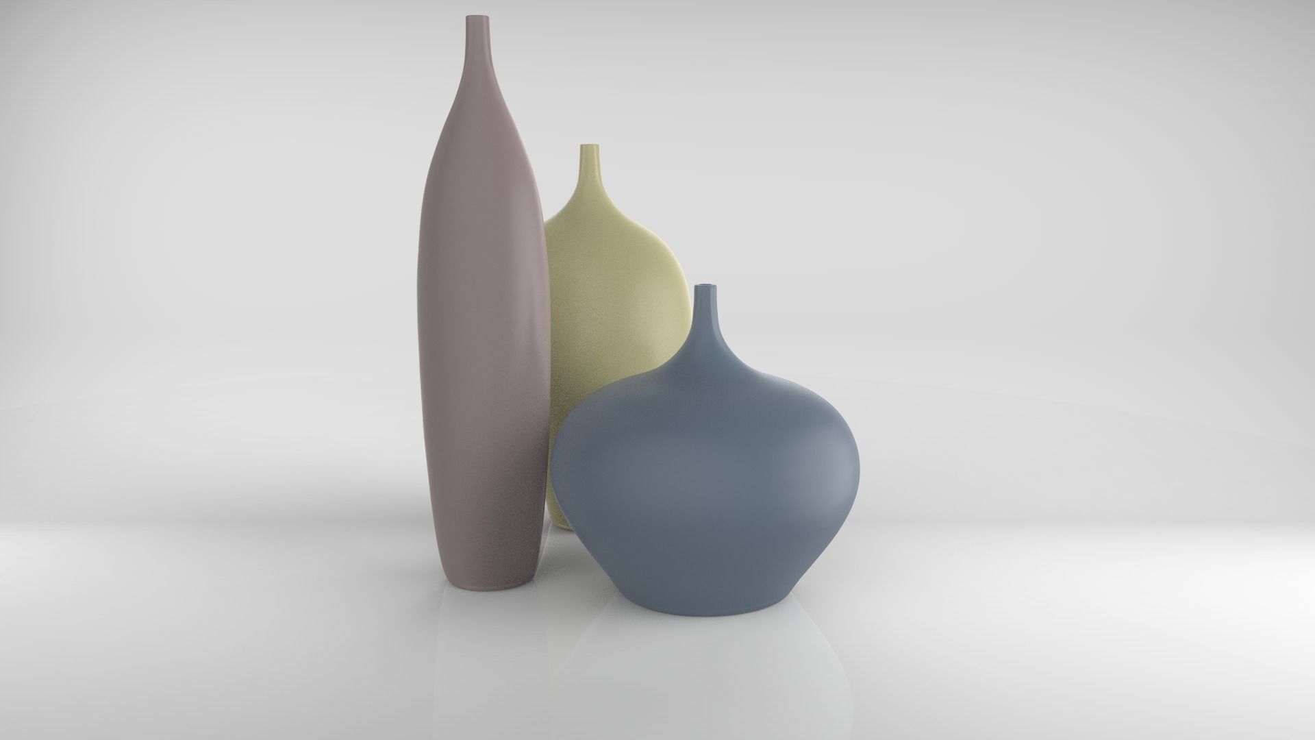 Set of vases Low-poly 3D model_2