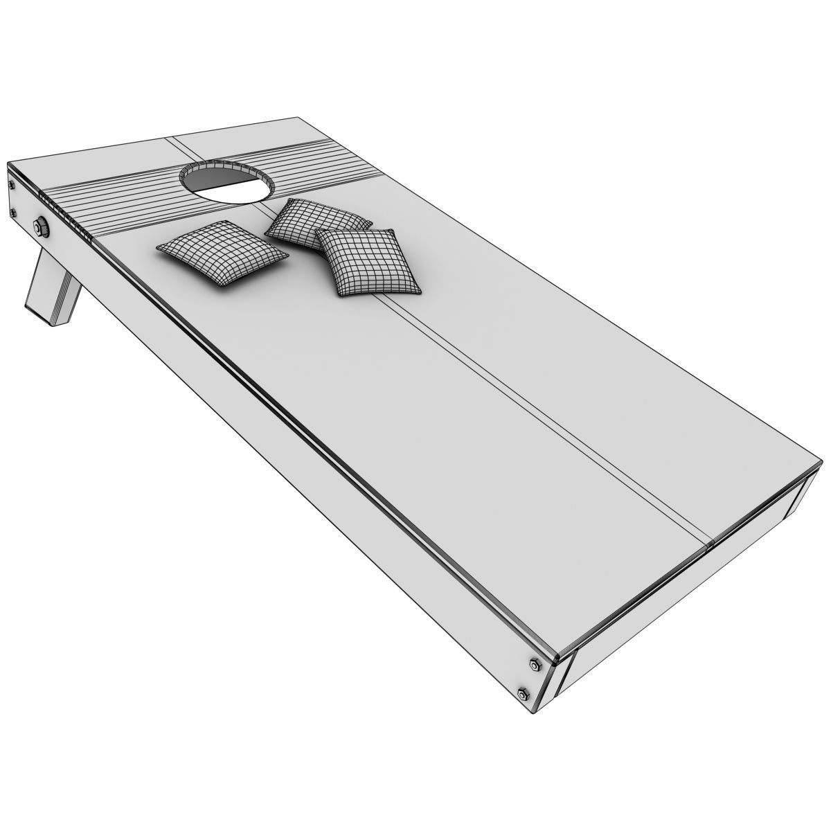 Cornhole Game 3D model_6