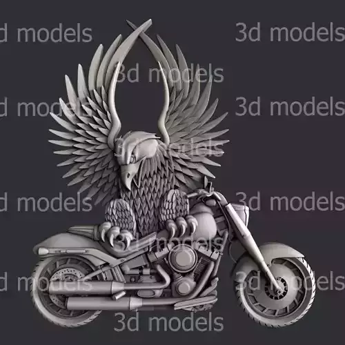 3d STL models for CNC router eagle motorcycle
