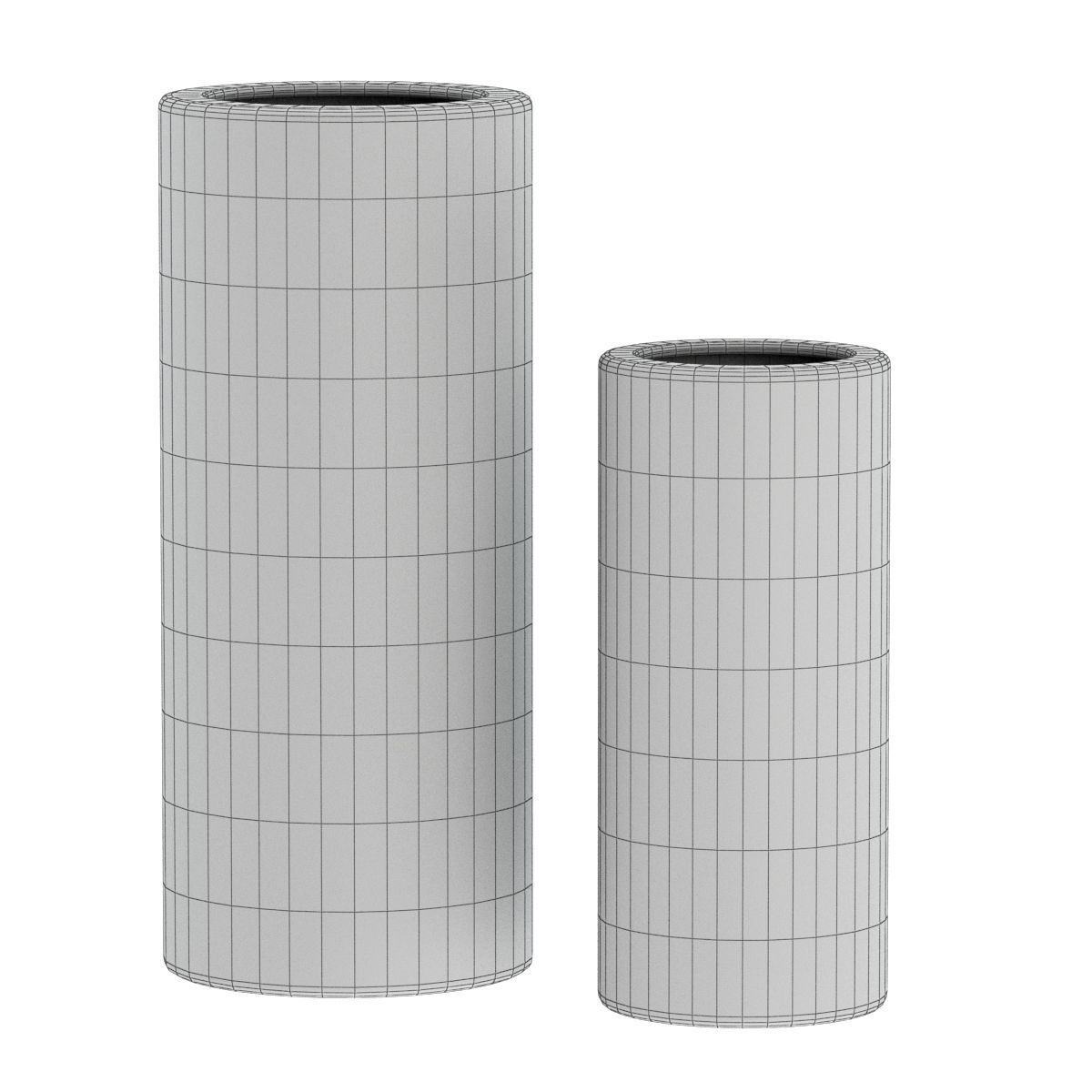 Pottery pair of vases 3D model_3