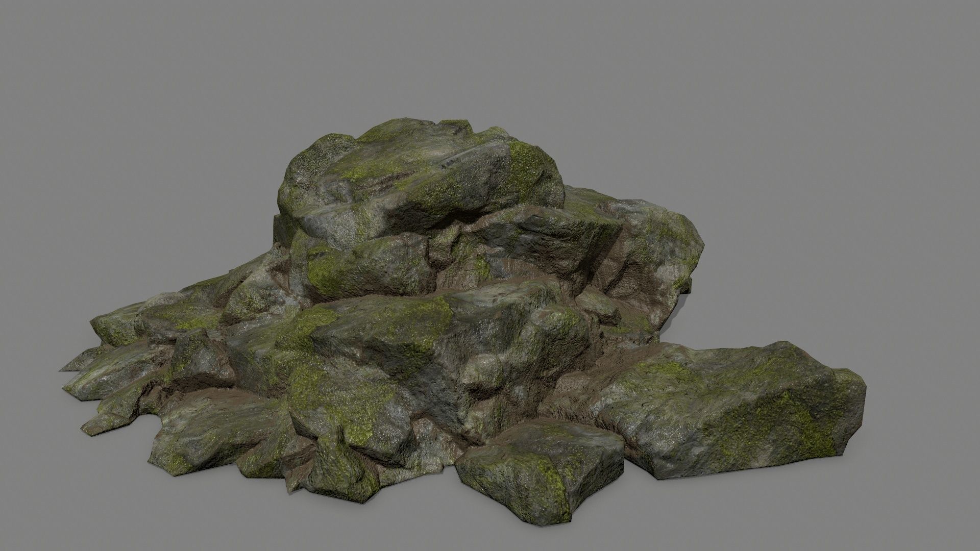 rocks mossy Low-poly 3D model_19