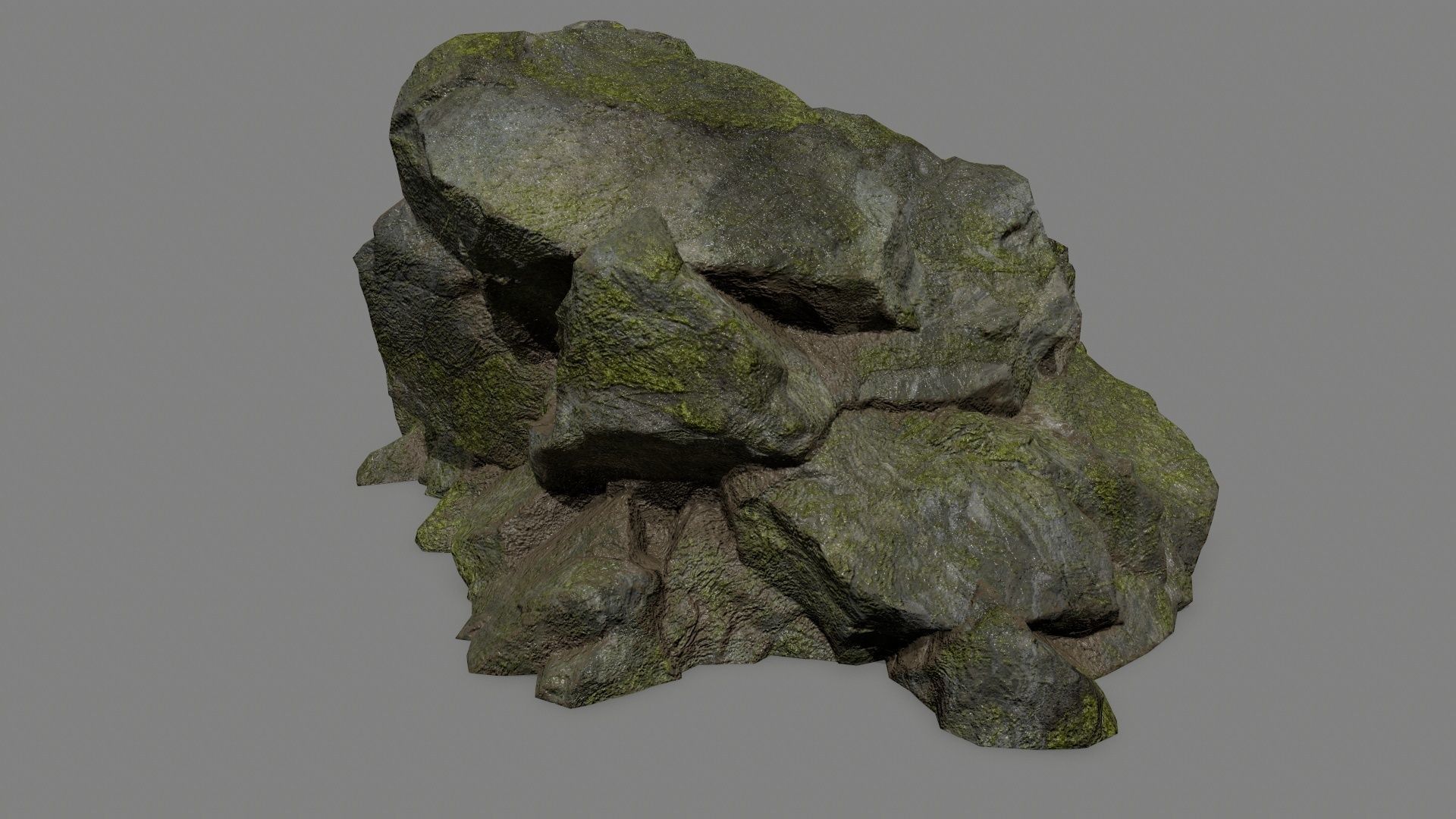 rocks mossy Low-poly 3D model_13