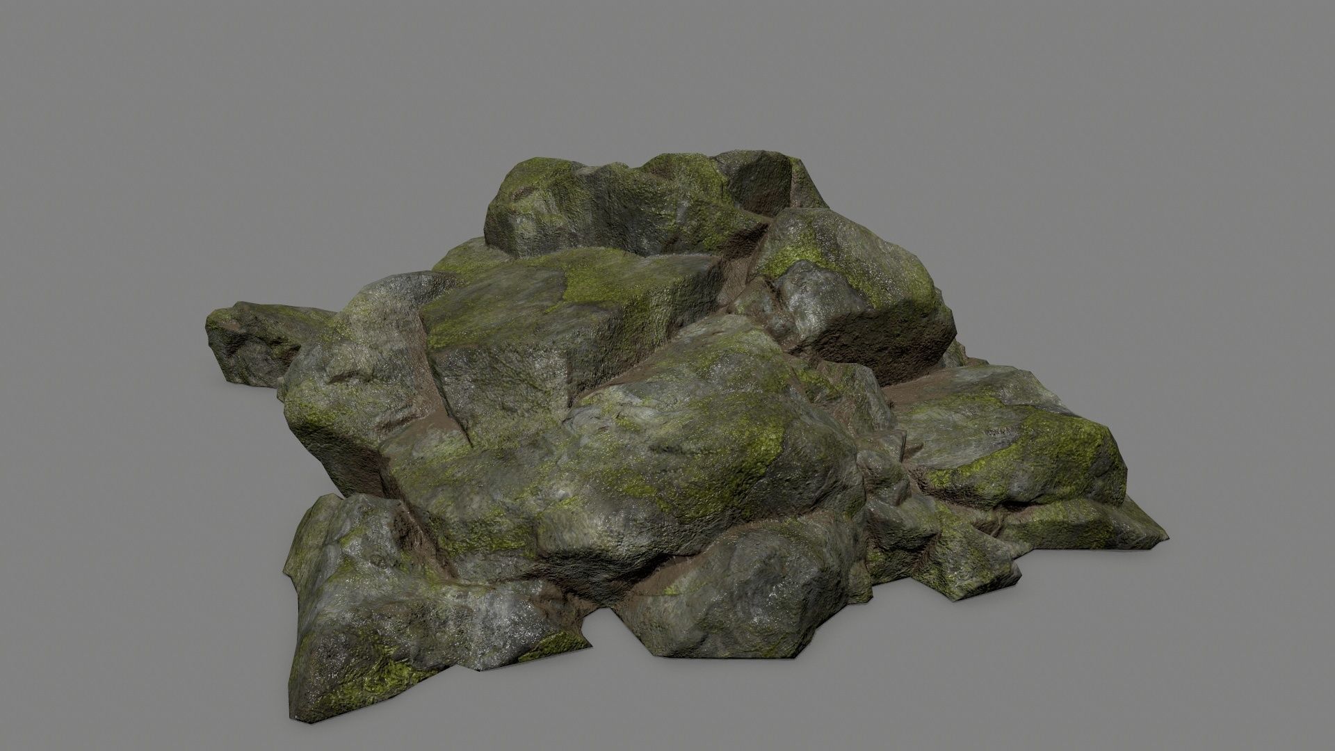 rocks mossy Low-poly 3D model_17