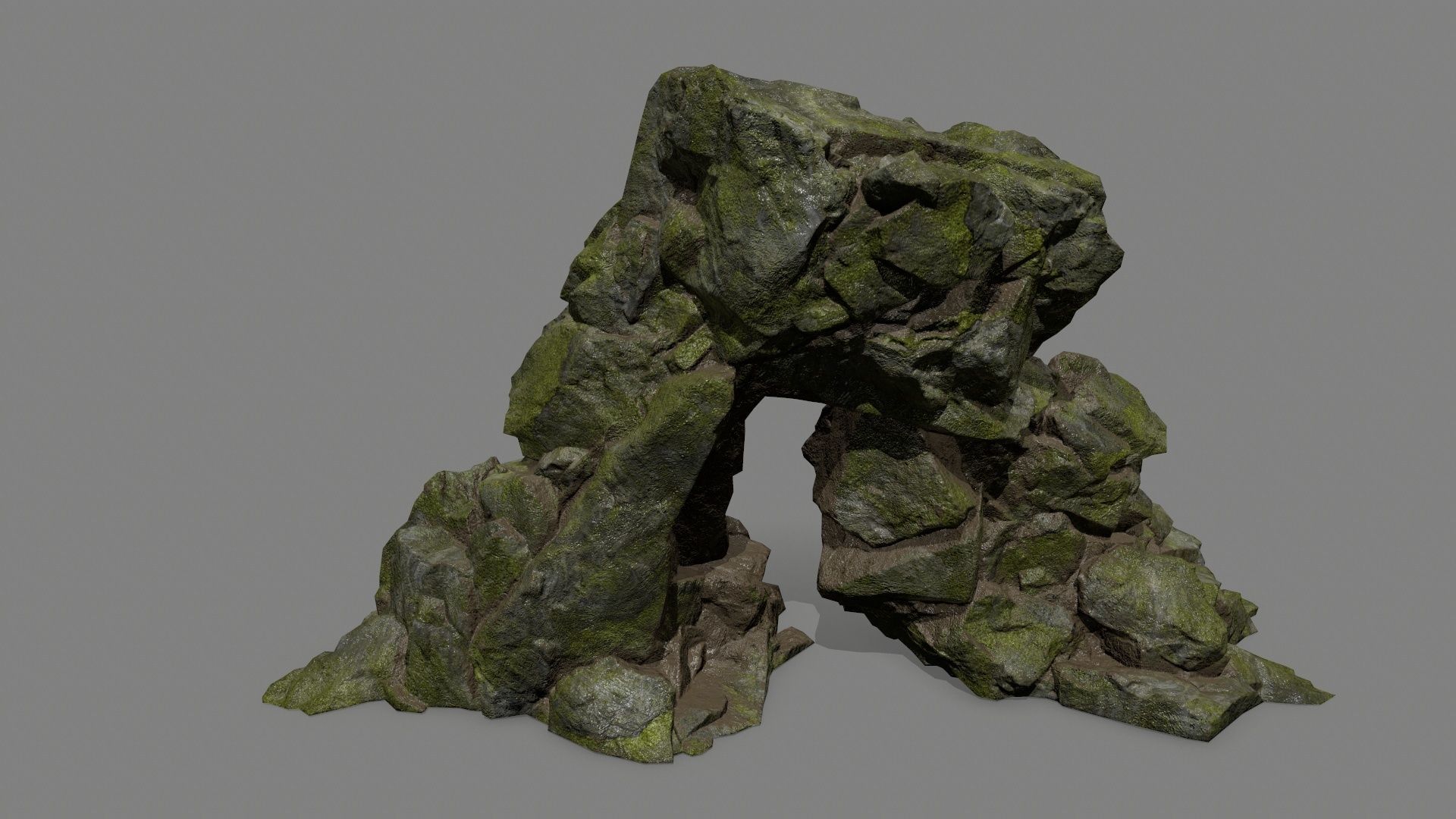 rocks mossy Low-poly 3D model_21