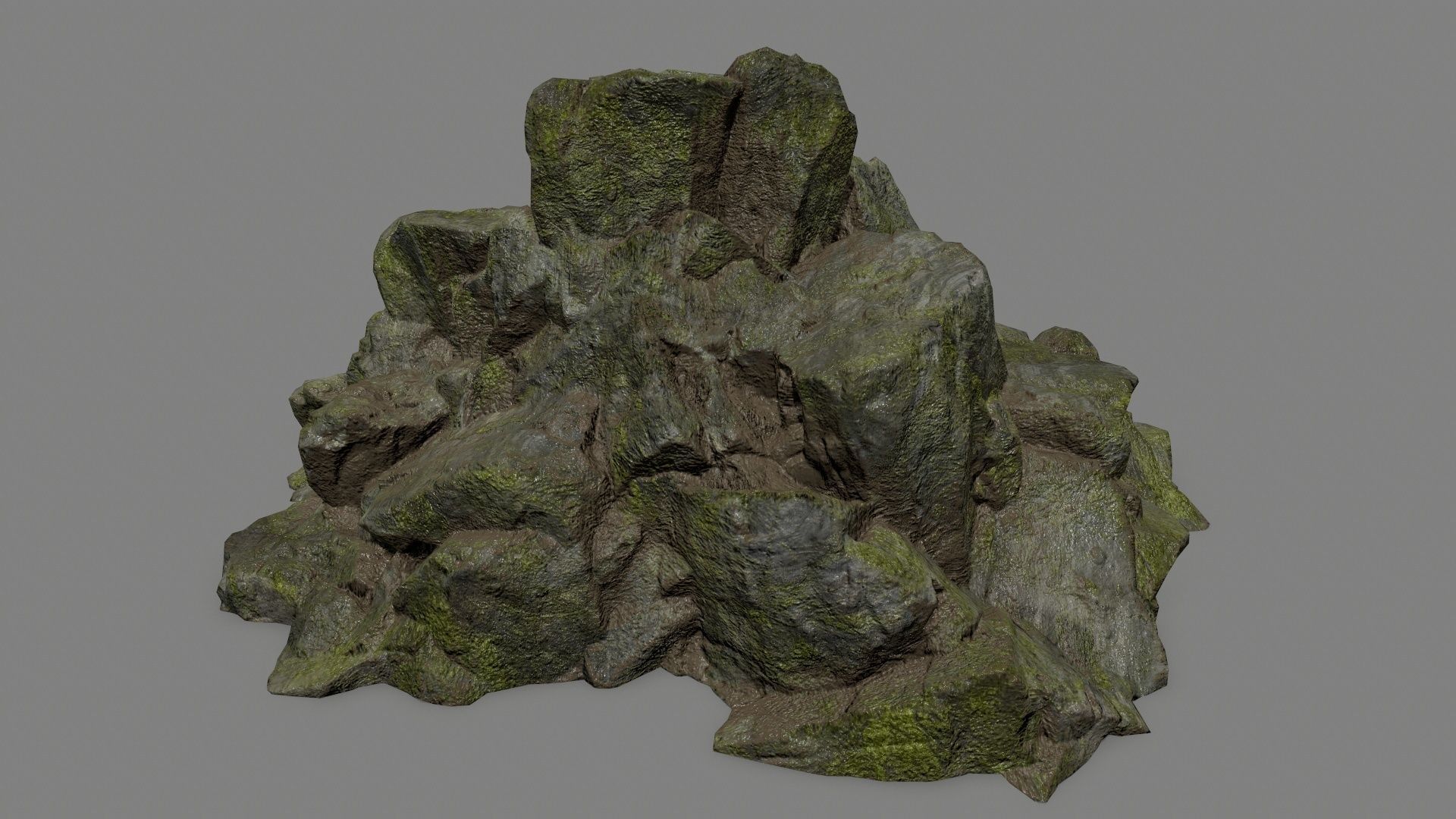 rocks mossy Low-poly 3D model_9
