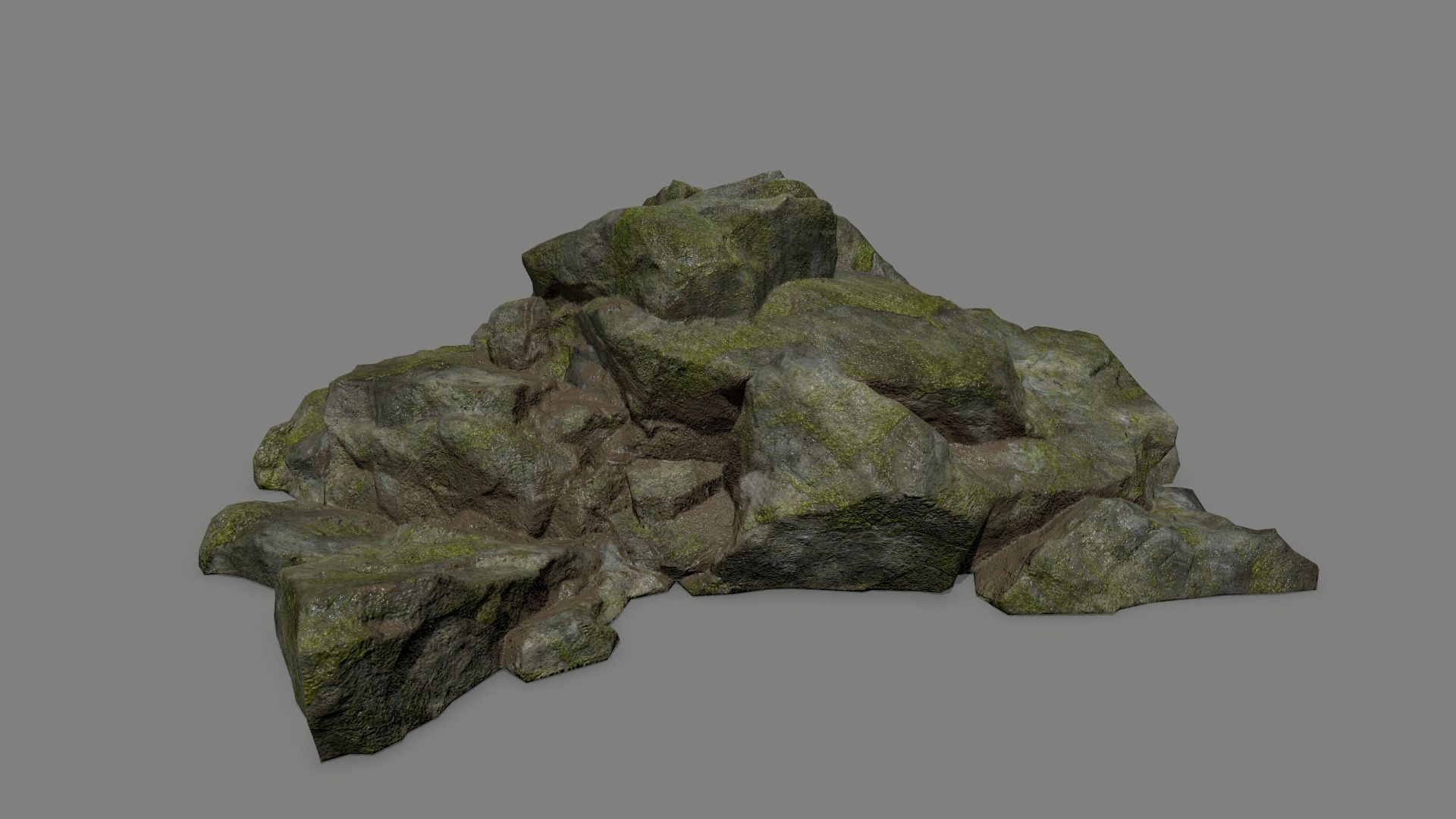 rocks mossy Low-poly 3D model_16
