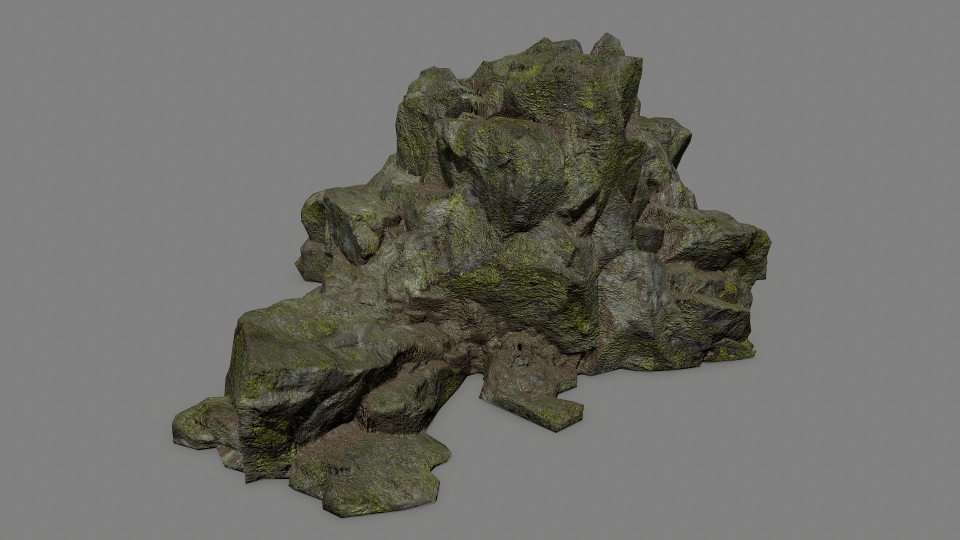 rocks mossy Low-poly 3D model_11