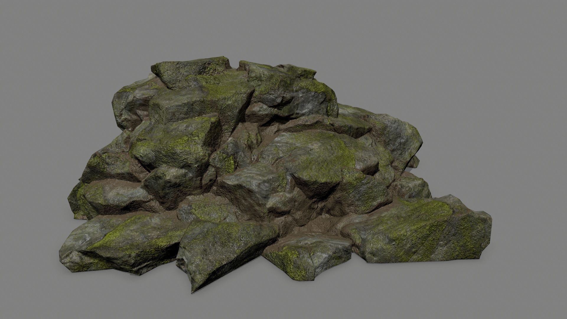 rocks mossy Low-poly 3D model_25