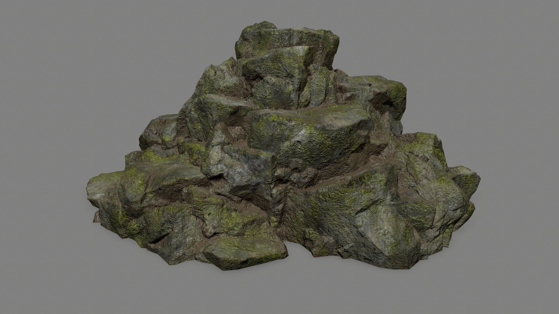 rocks mossy Low-poly 3D model_7