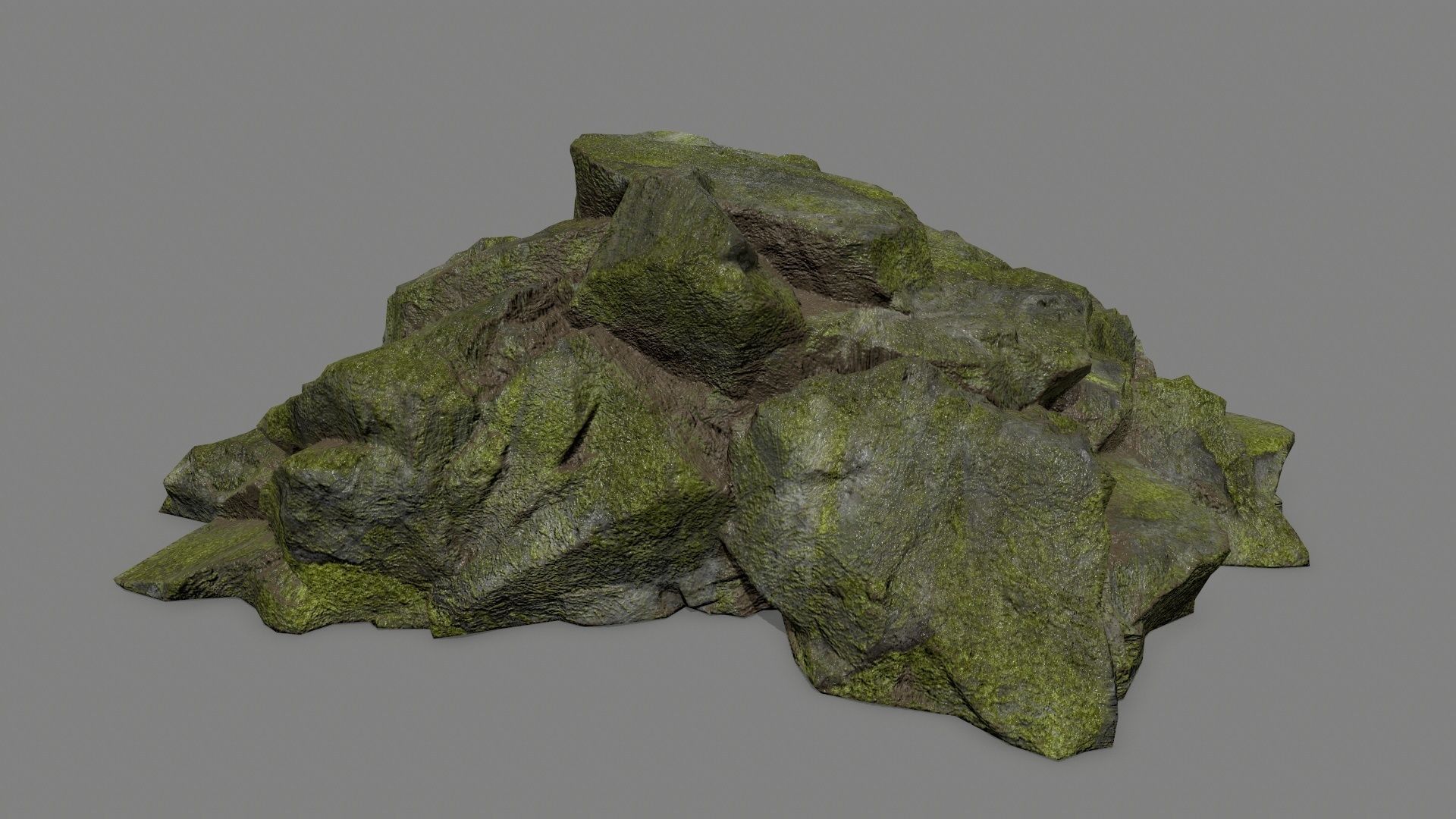 rocks mossy Low-poly 3D model_6