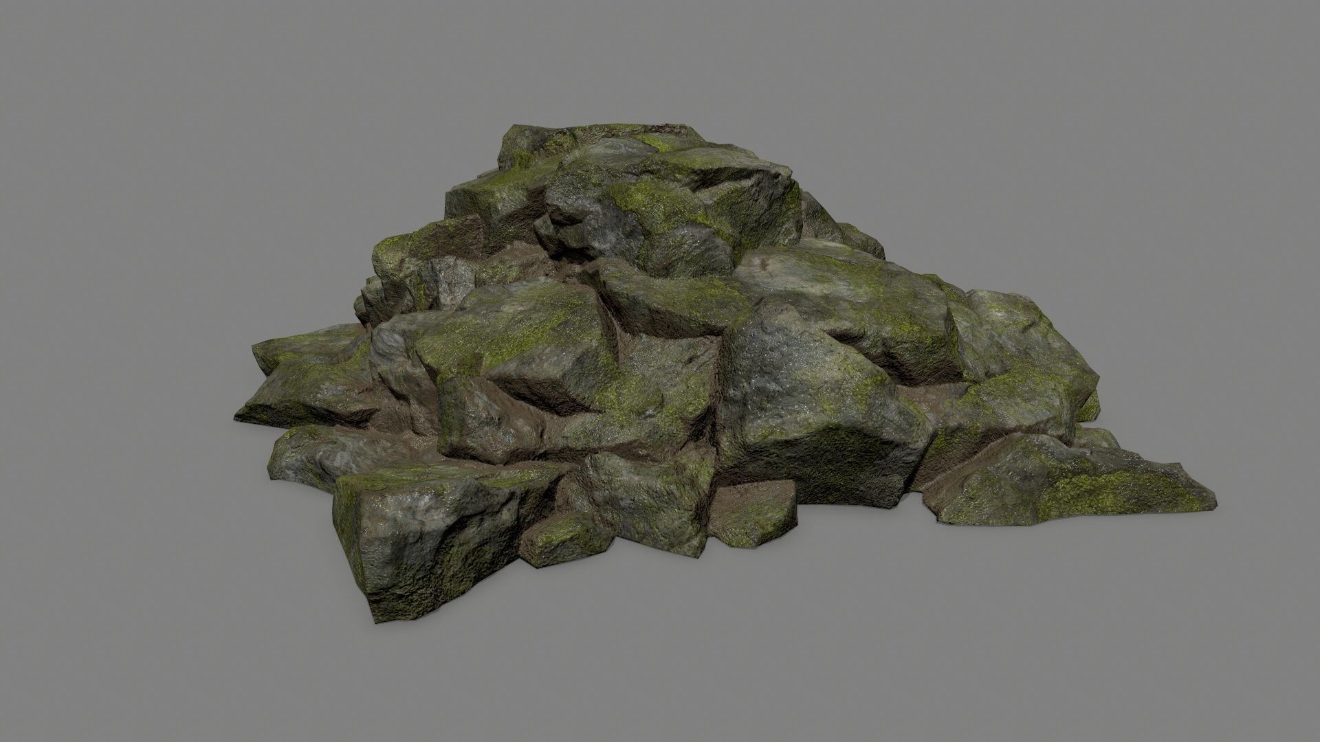 rocks mossy Low-poly 3D model_23