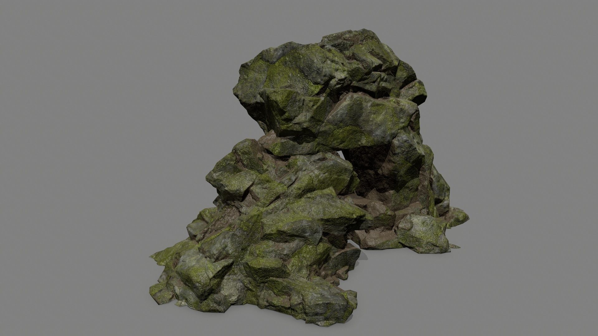 rocks mossy Low-poly 3D model_15