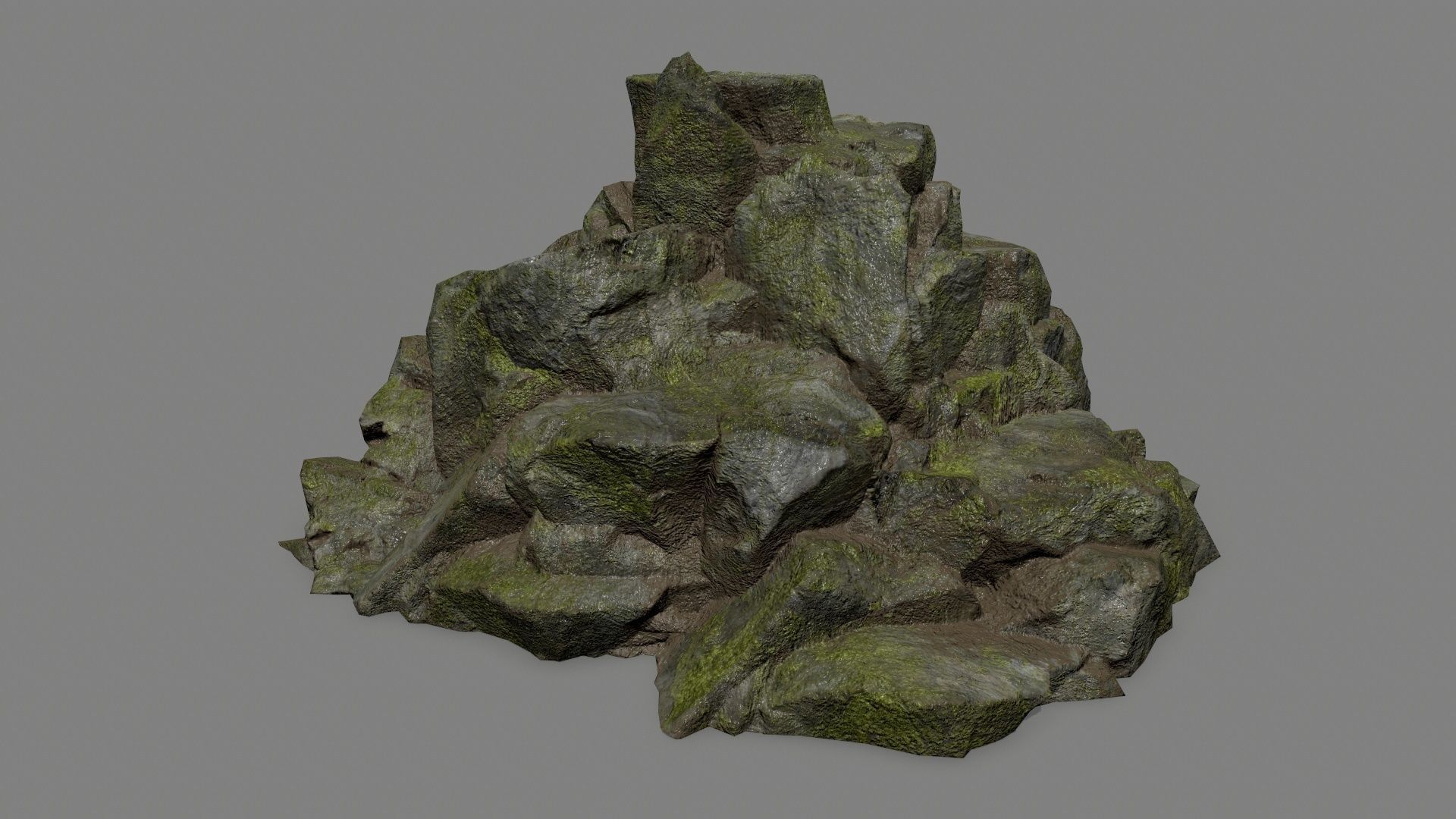 rocks mossy Low-poly 3D model_8