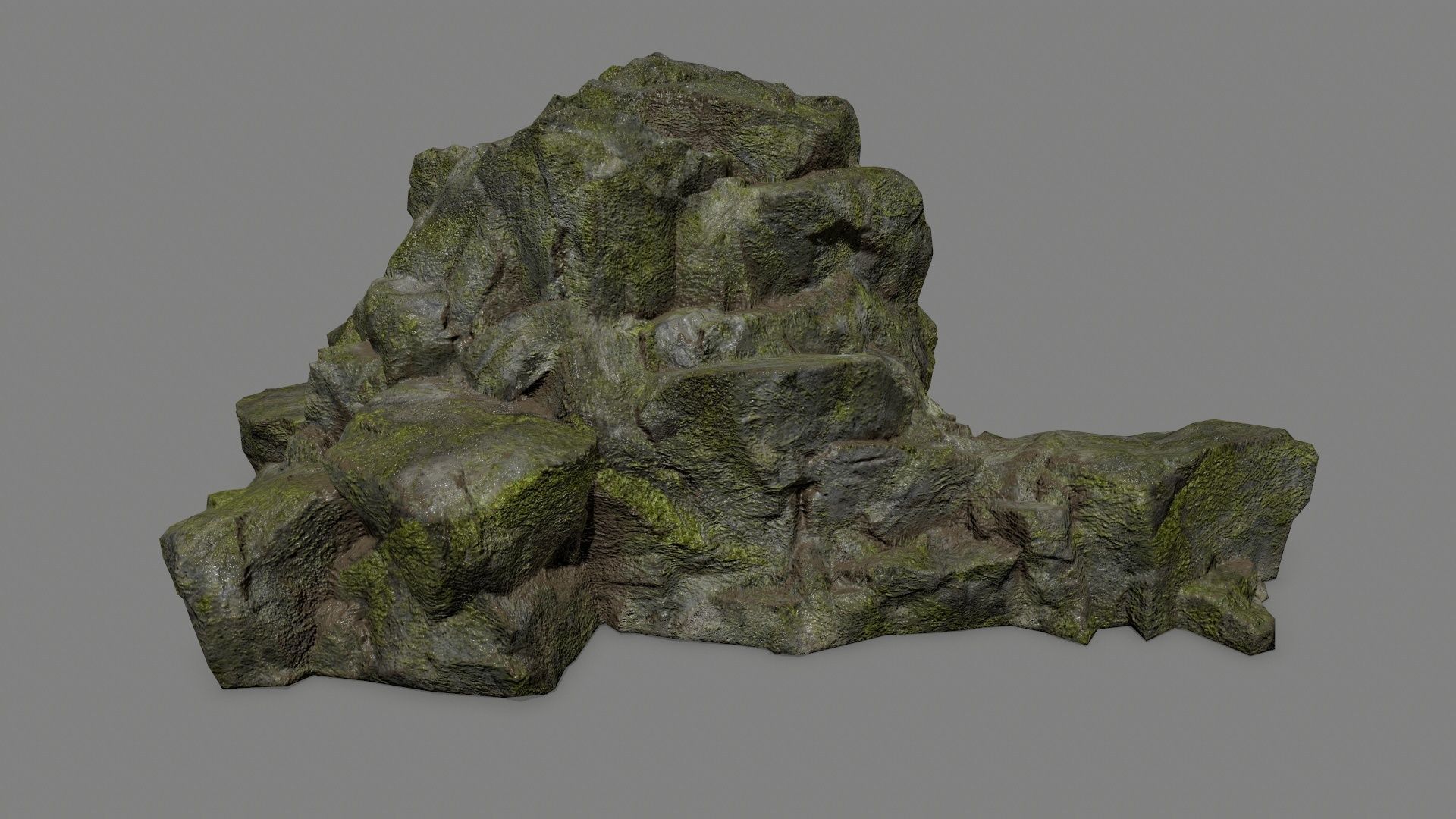 rocks mossy Low-poly 3D model_12