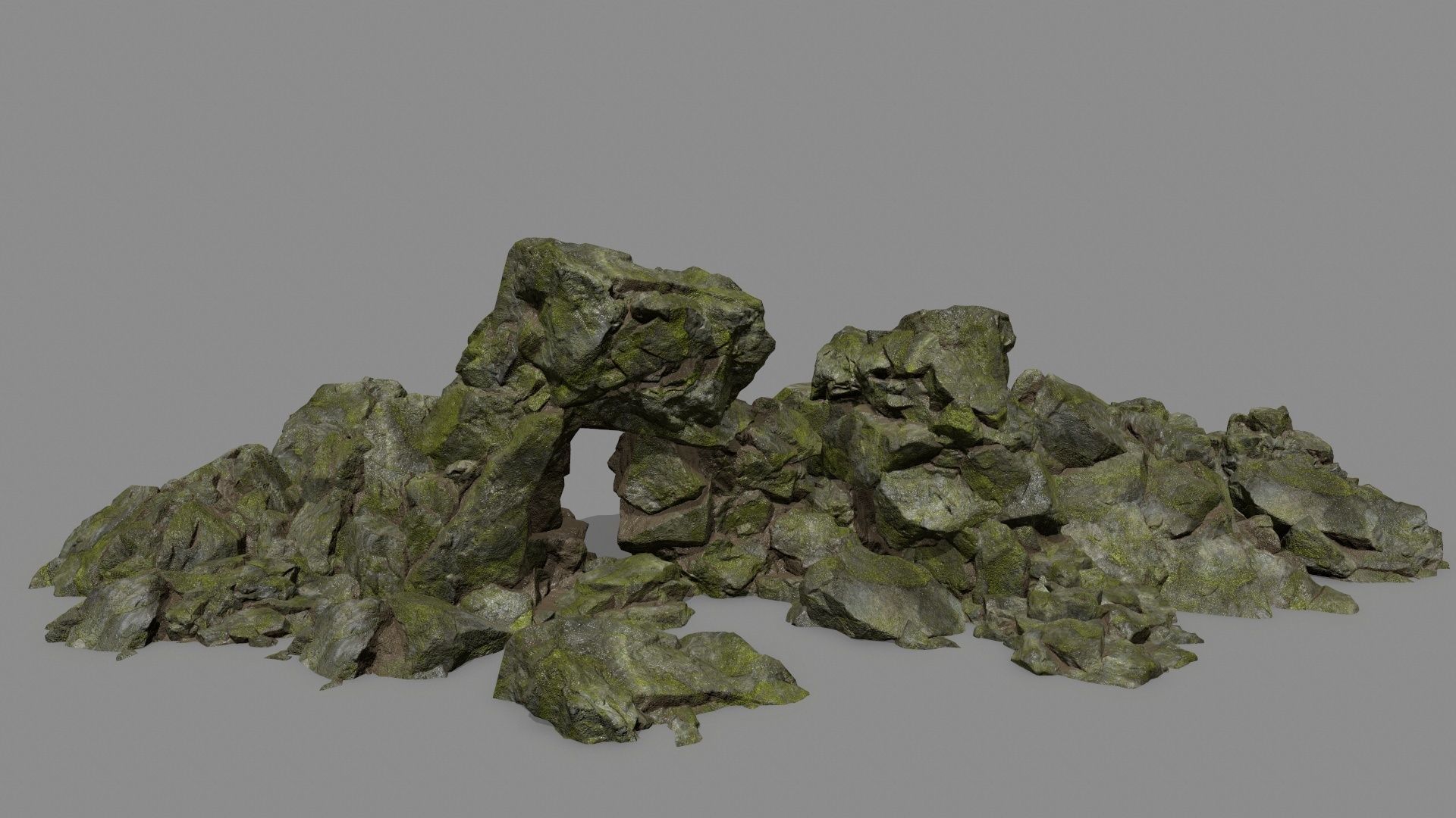 rocks mossy Low-poly 3D model_1