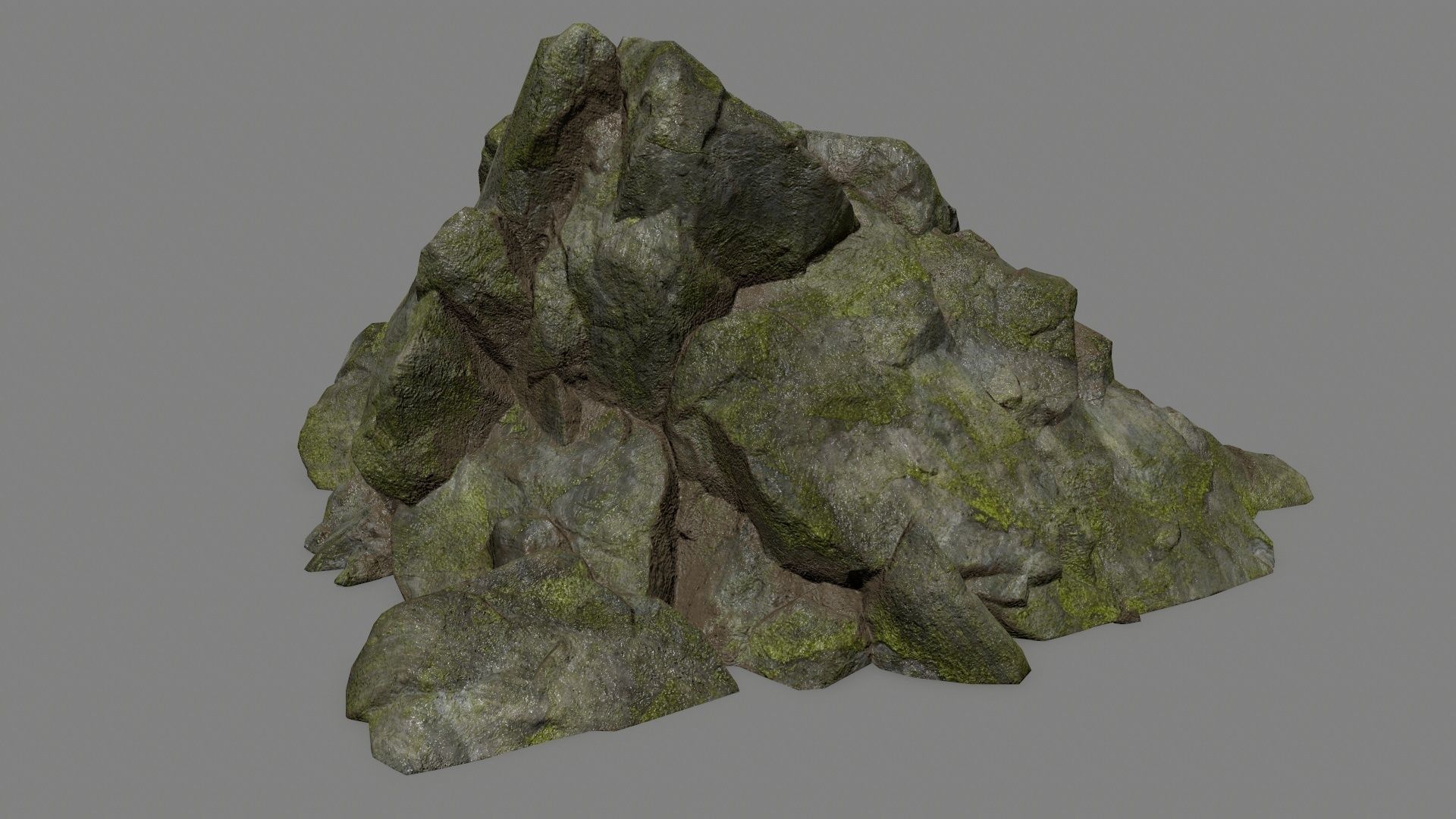 rocks mossy Low-poly 3D model_34