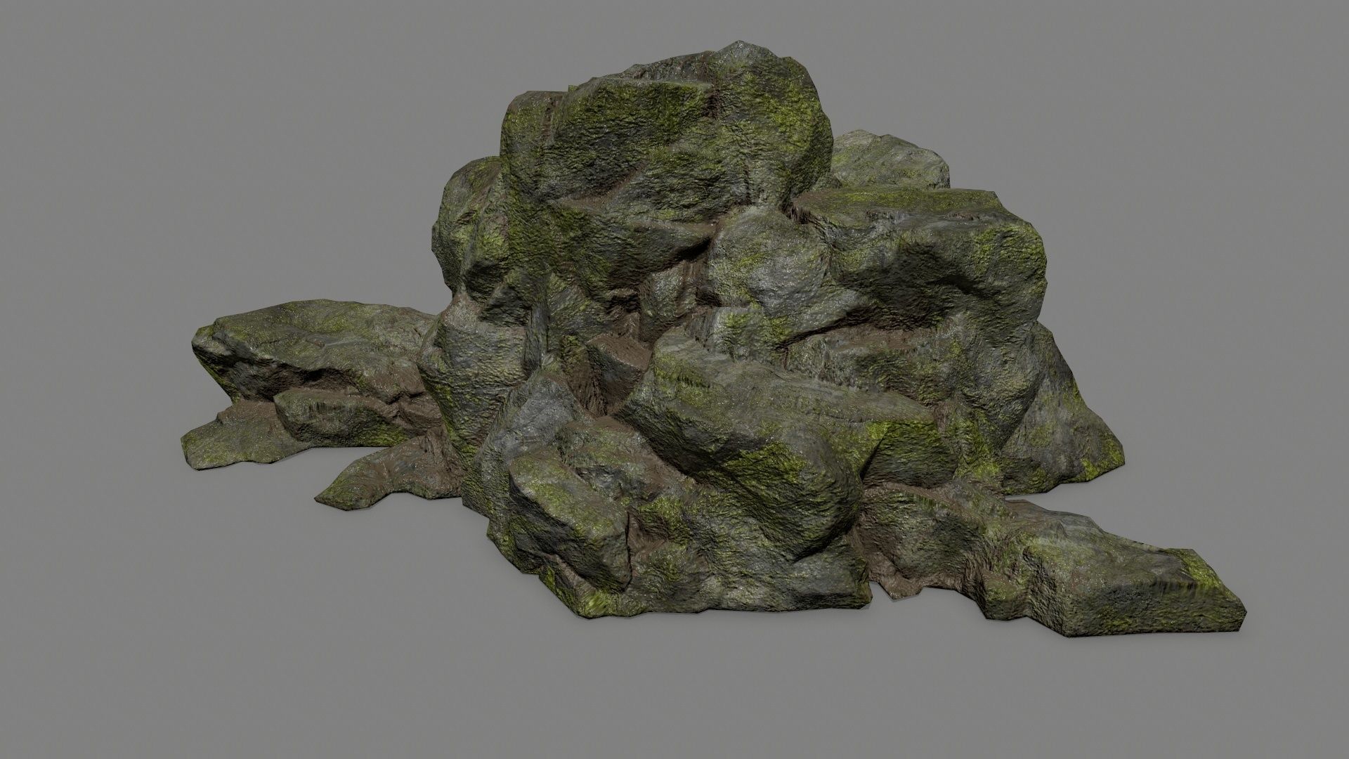 rocks mossy Low-poly 3D model_10