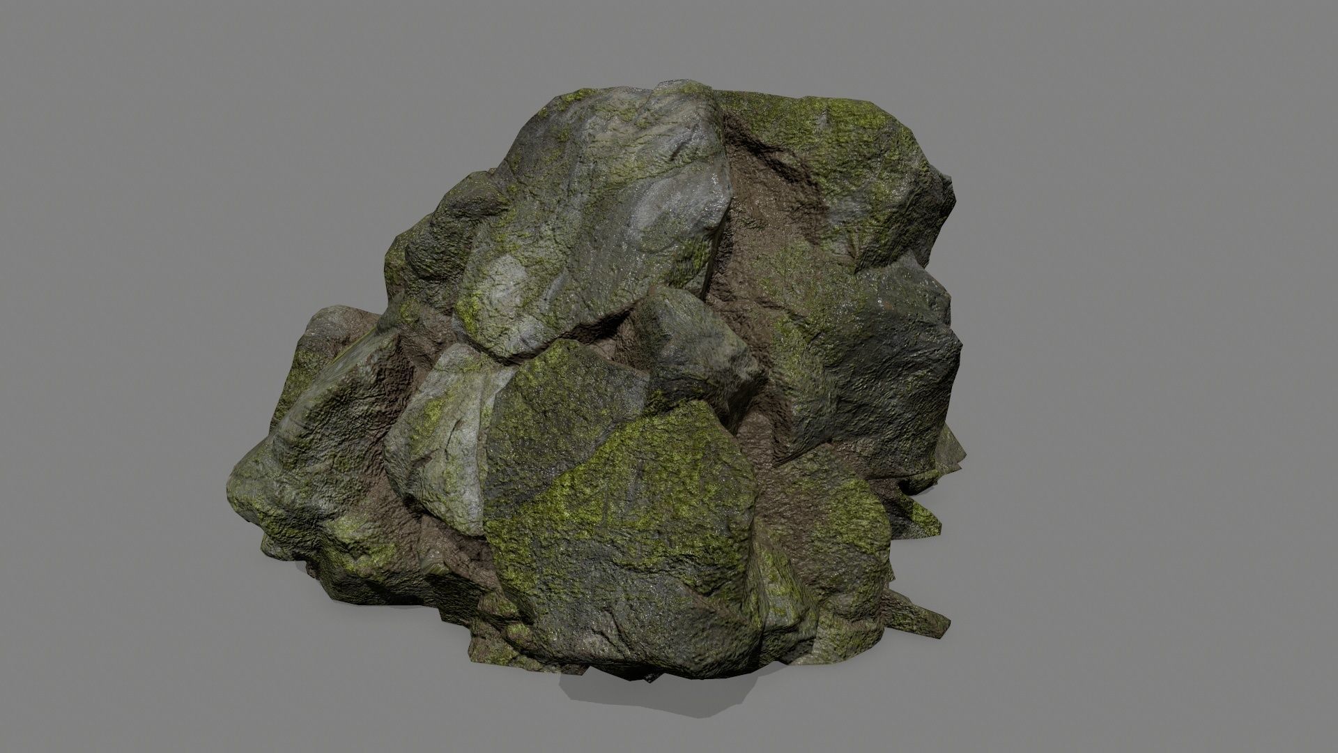 rocks mossy Low-poly 3D model_18