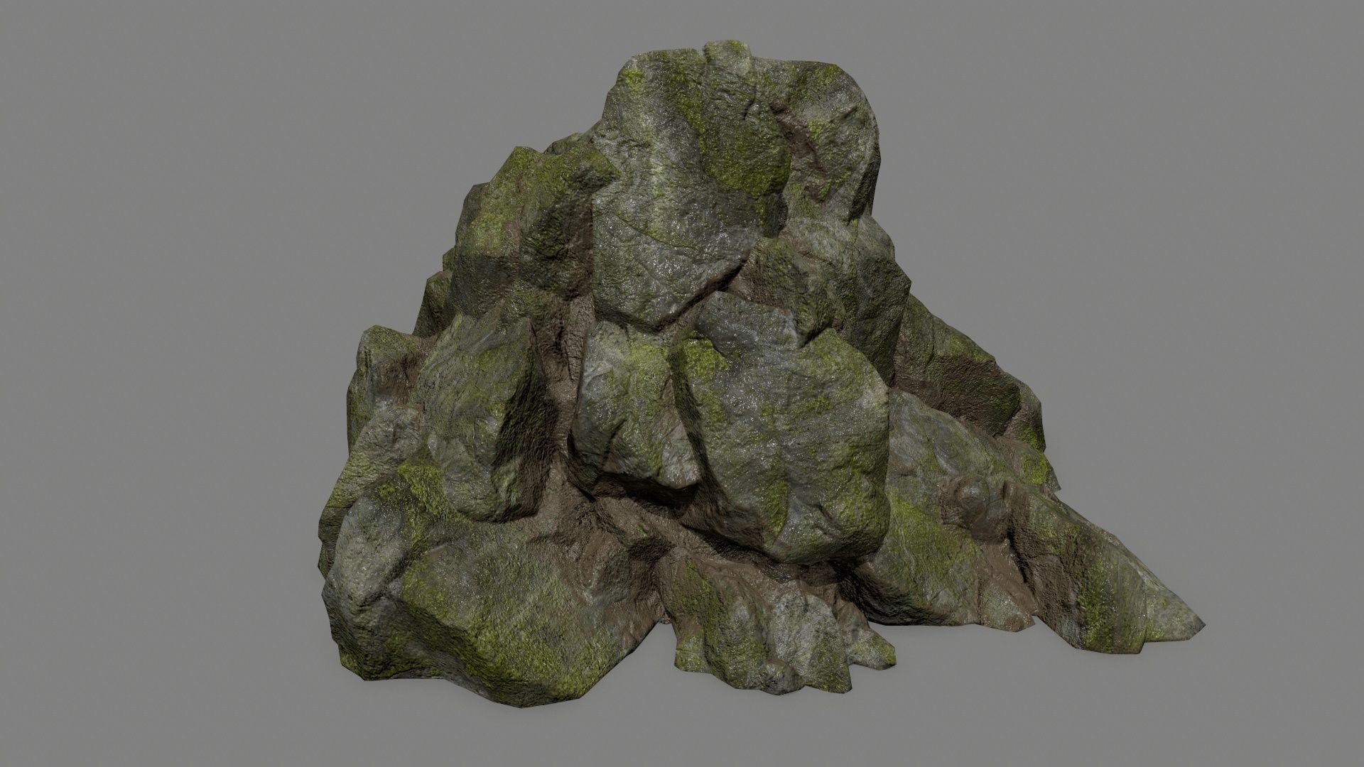 rocks mossy Low-poly 3D model_35