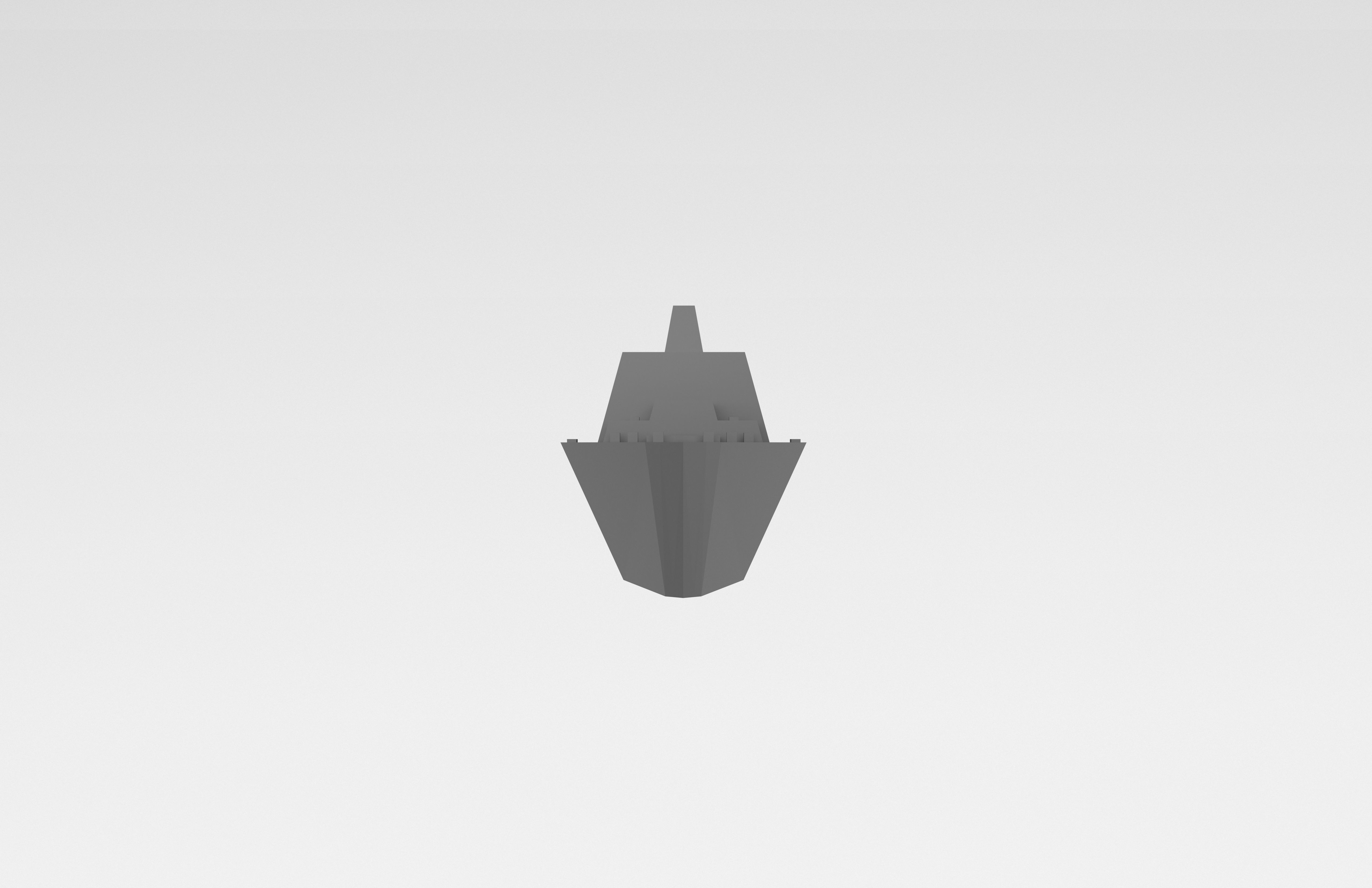 Cartoon Simple Warship v1 001 Low-poly 3D model_1