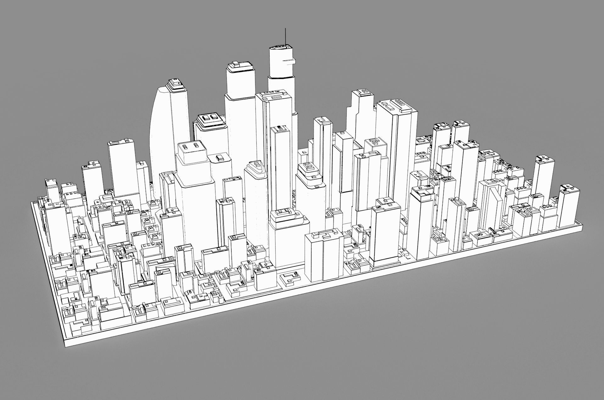 City Buildings and Blocks 3D model_9