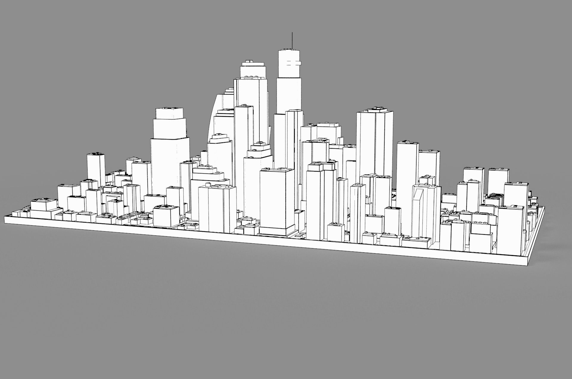 City Buildings and Blocks 3D model_11