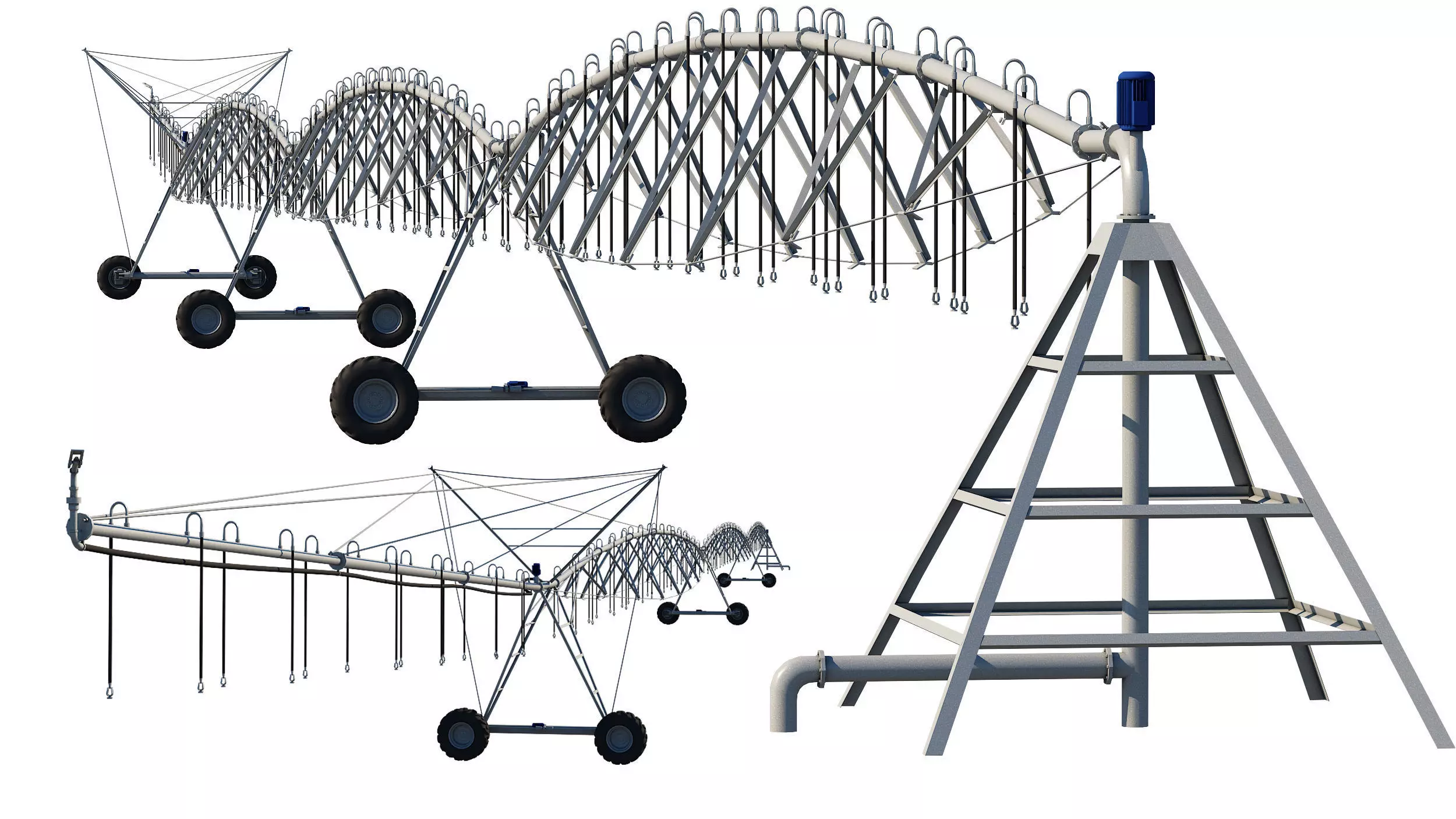 Center Pivot Irrigation System 3D model