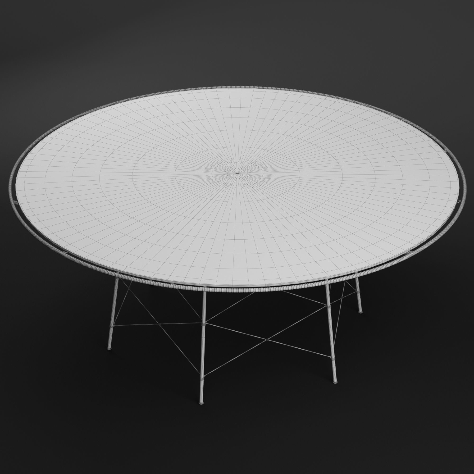 WHISK GLASS TOP DINING TABLE ROUND 180 3D model_4