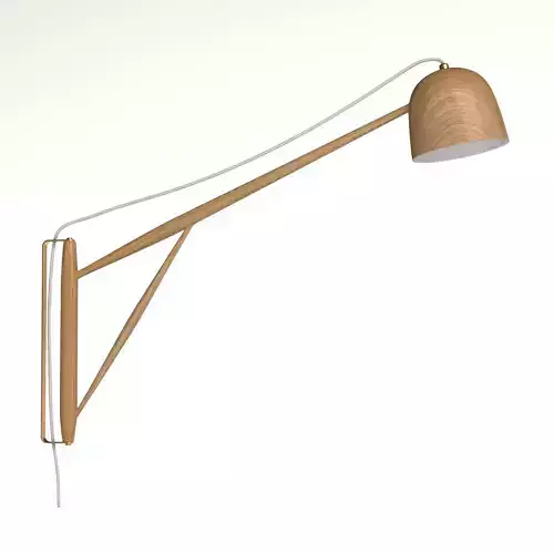White Oak Crane Wall Swing Lamp