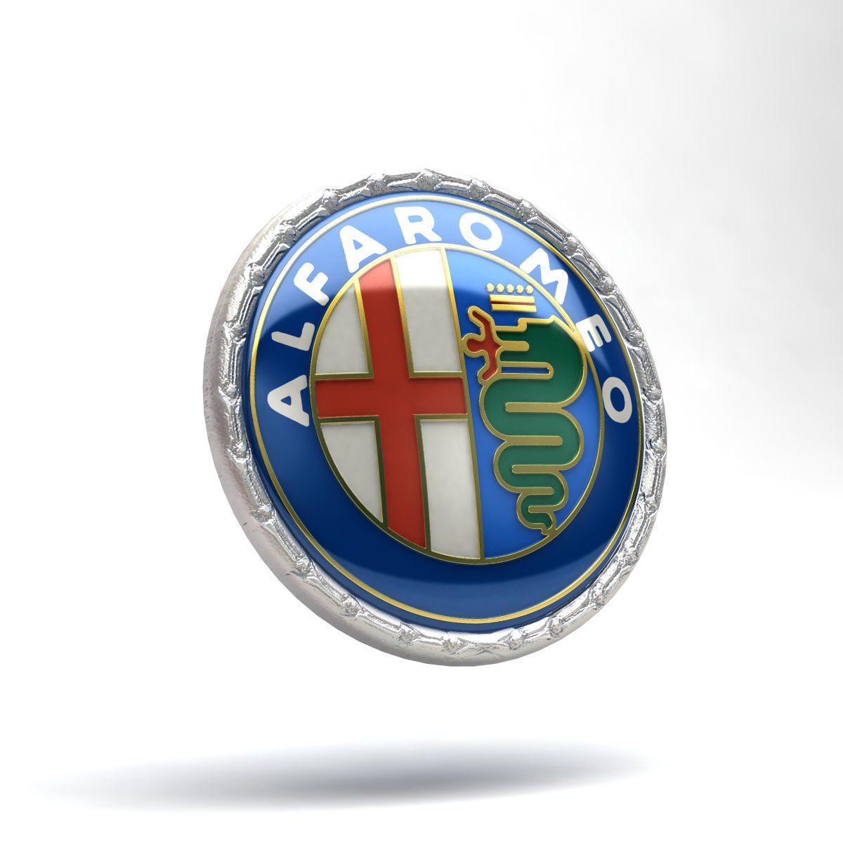 Alfa Romeo Badge 1972-1982 Low-poly 3D model_2