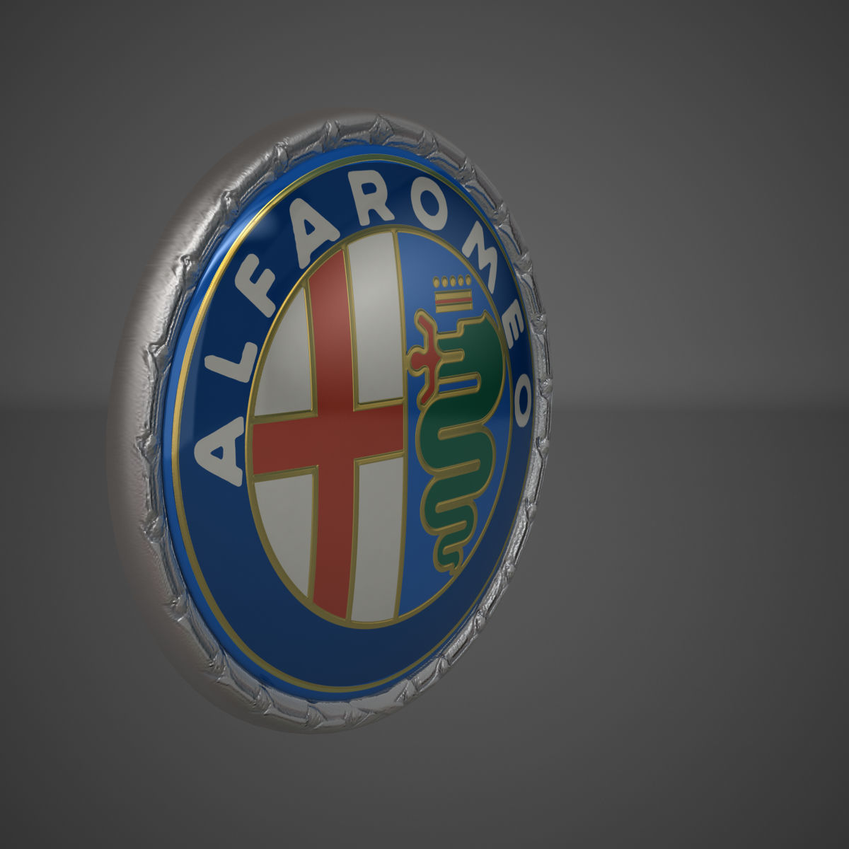 Alfa Romeo Badge 1972-1982 Low-poly 3D model_8