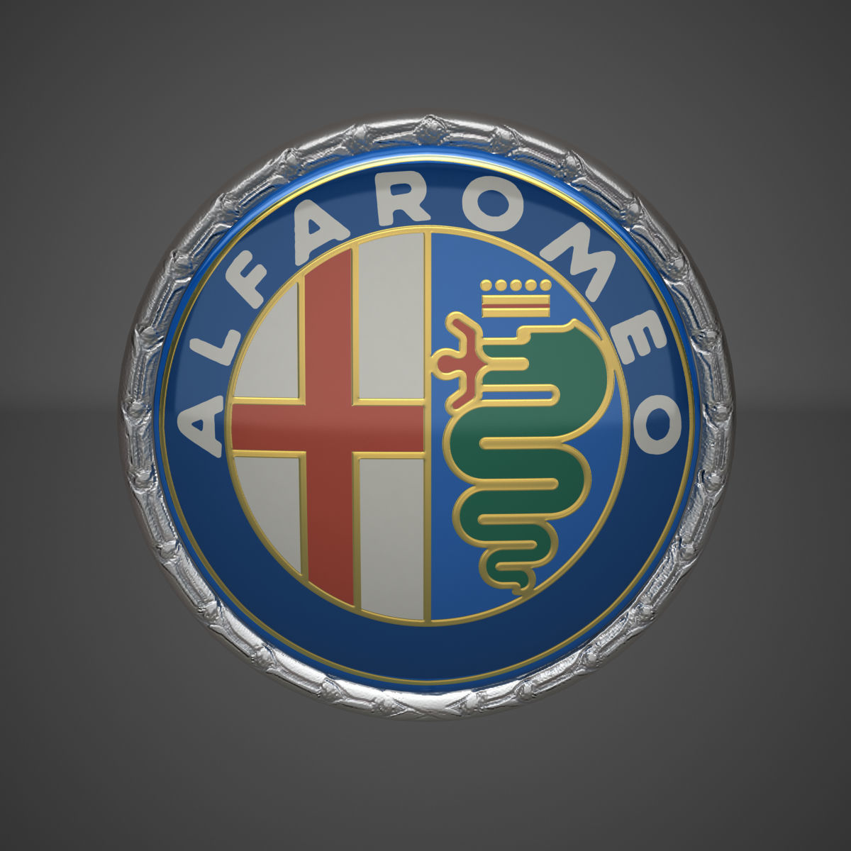 Alfa Romeo Badge 1972-1982 Low-poly 3D model_7
