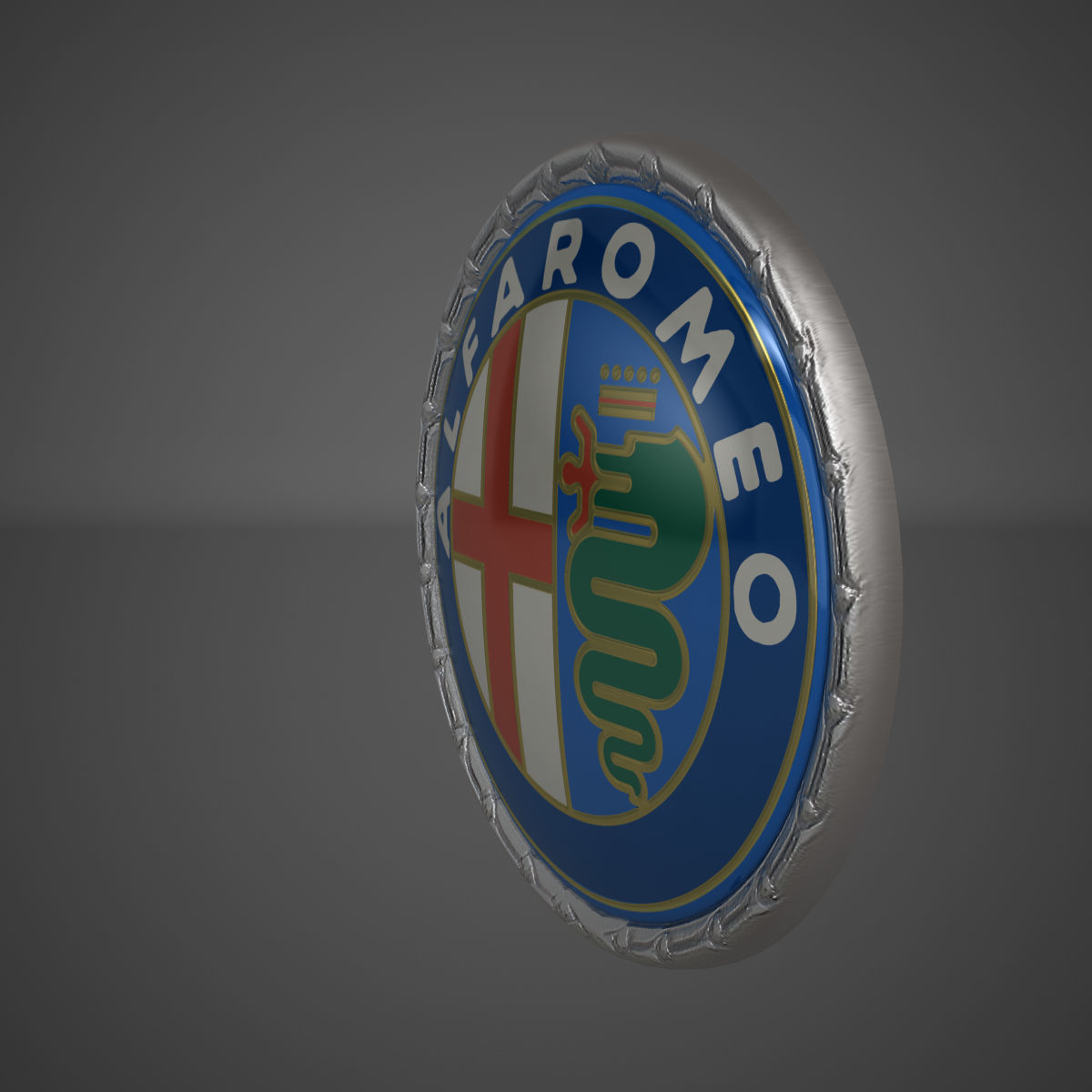 Alfa Romeo Badge 1972-1982 Low-poly 3D model_13