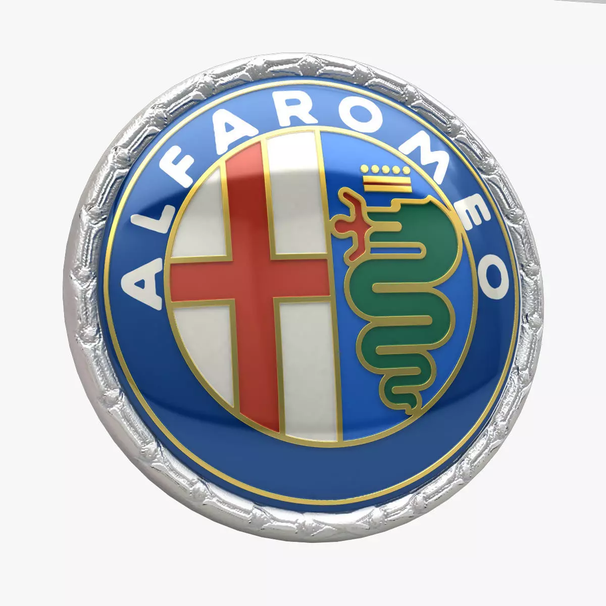 Alfa Romeo Badge 1972-1982 Low-poly 3D model_0