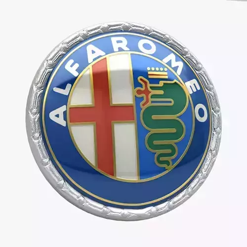 Alfa Romeo Badge 1972-1982 Low-poly 3D model