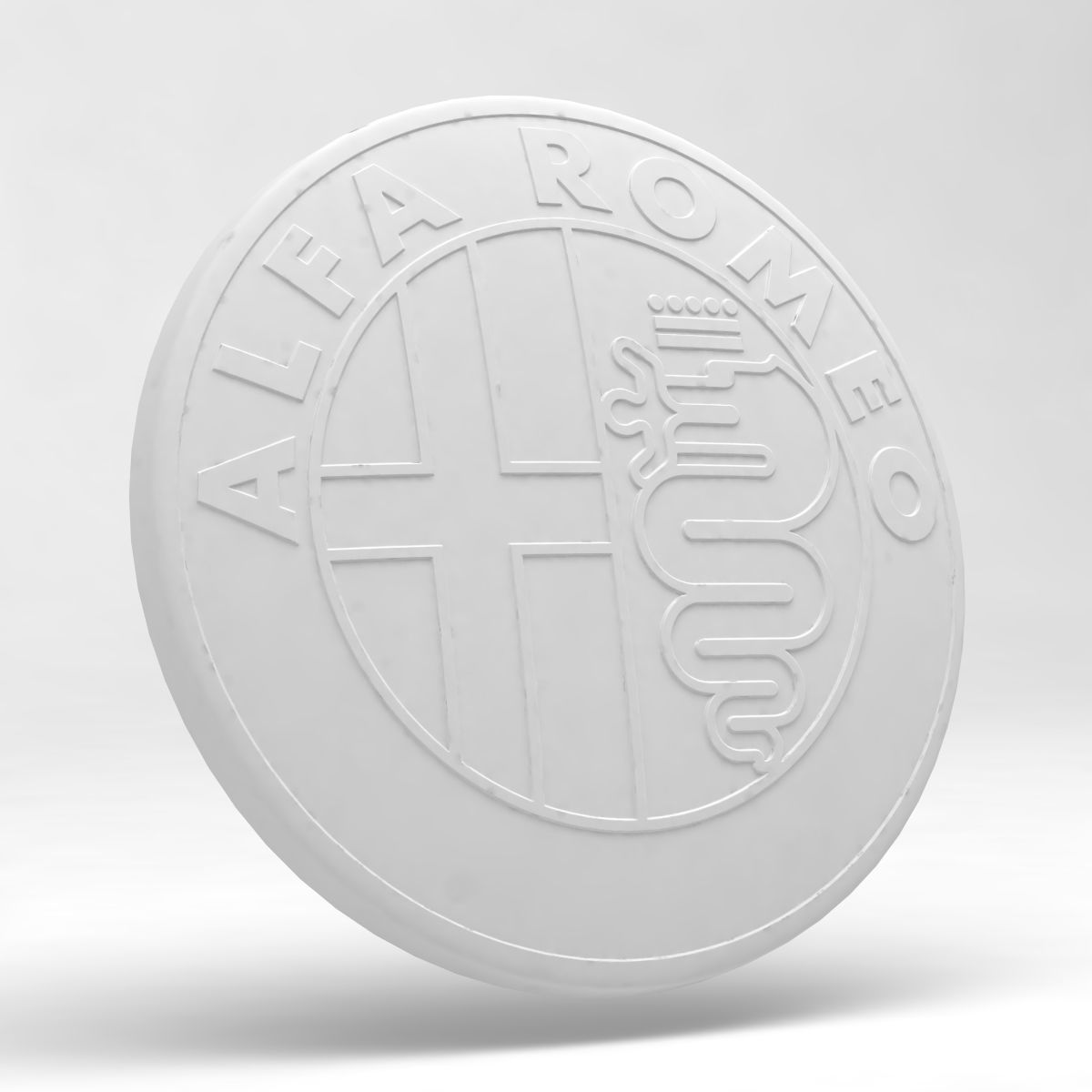 Alfa Romeo Badge 1982 and after Low-poly 3D model_2